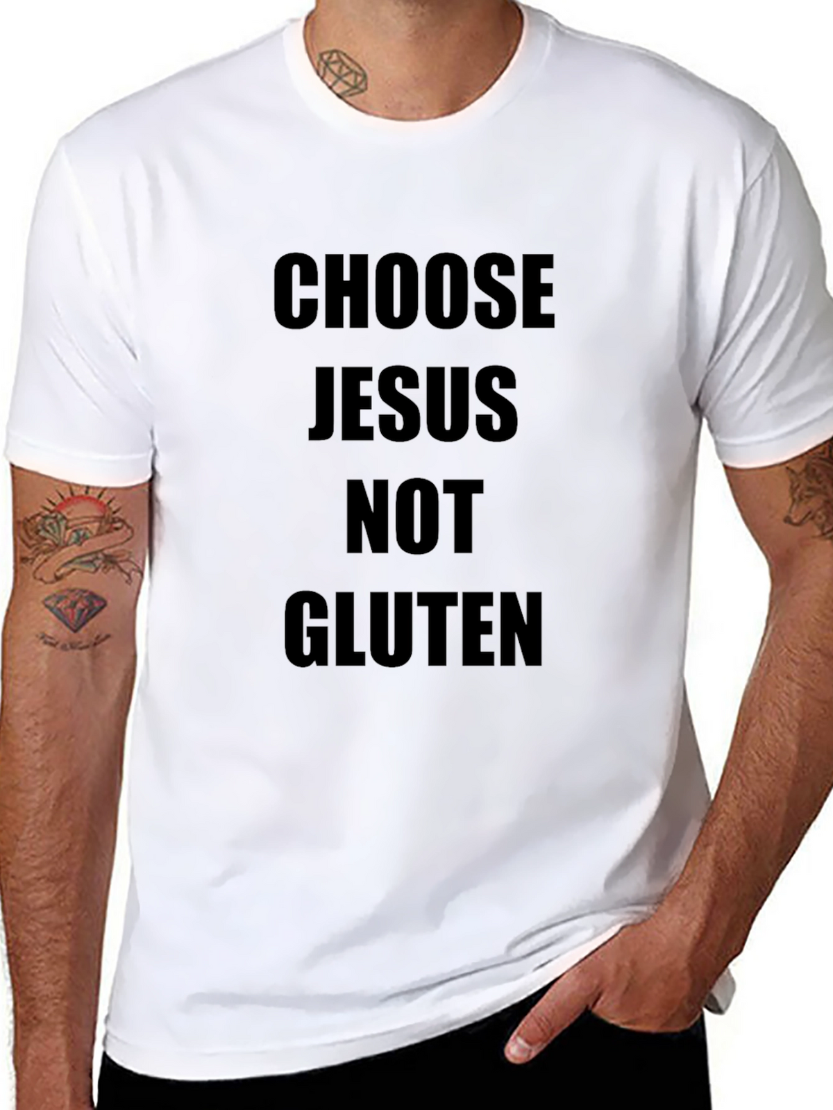 Choose Jesus Not Gluten Black T-Shirt