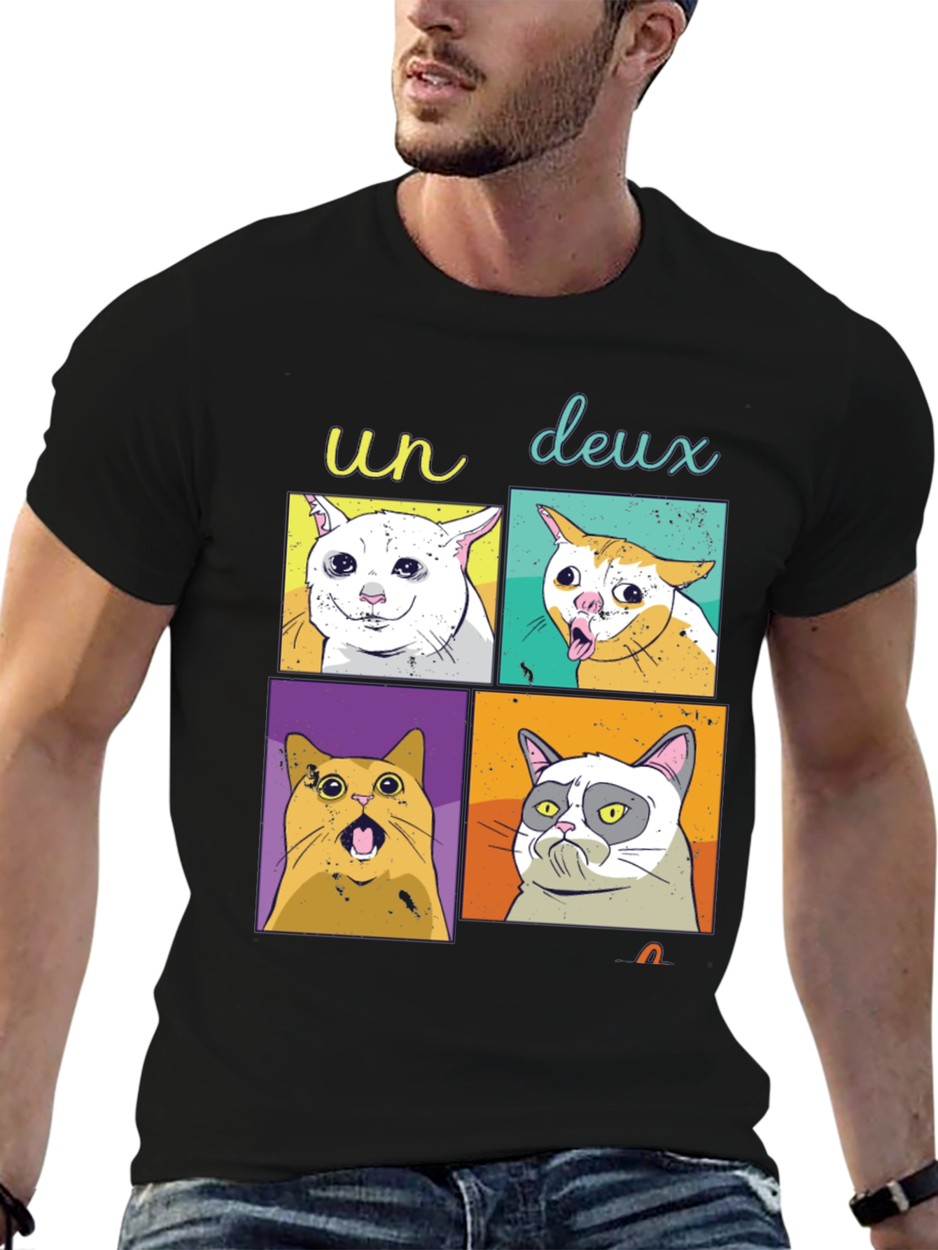 Meme Cats T-Shirt - Un Deux