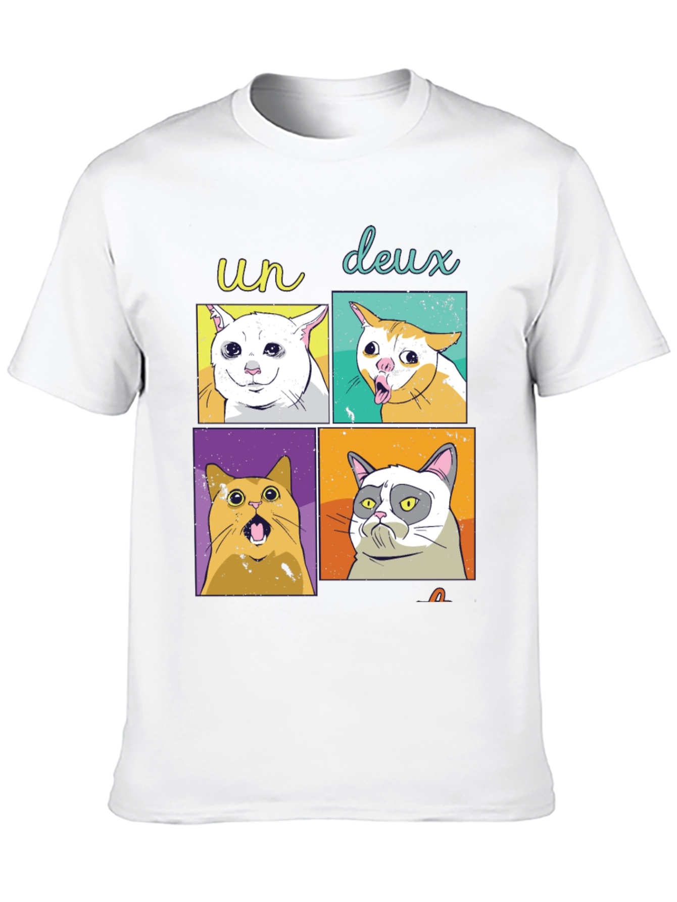 Meme Cats T-Shirt - Un Deux