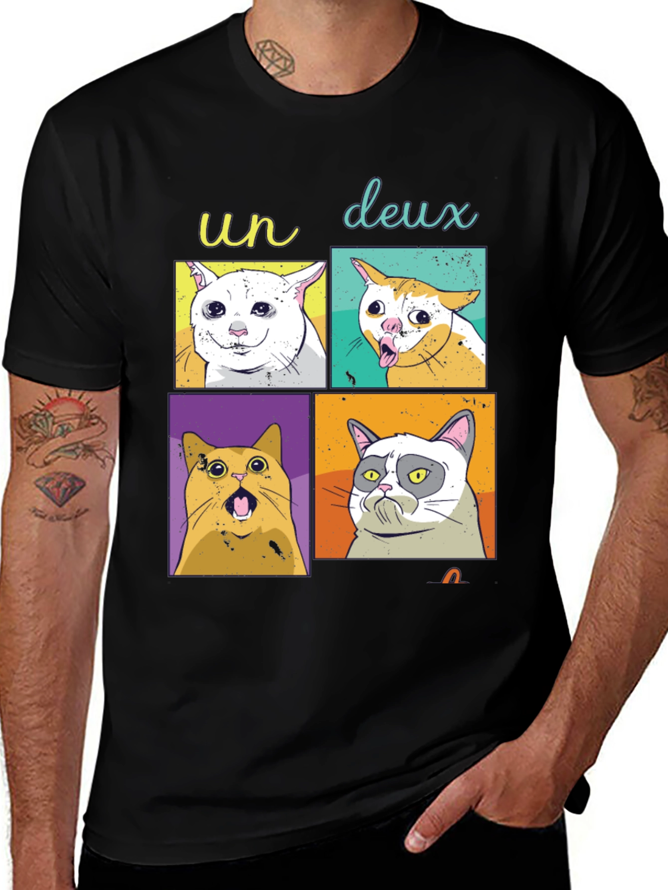 Meme Cats T-Shirt - Un Deux