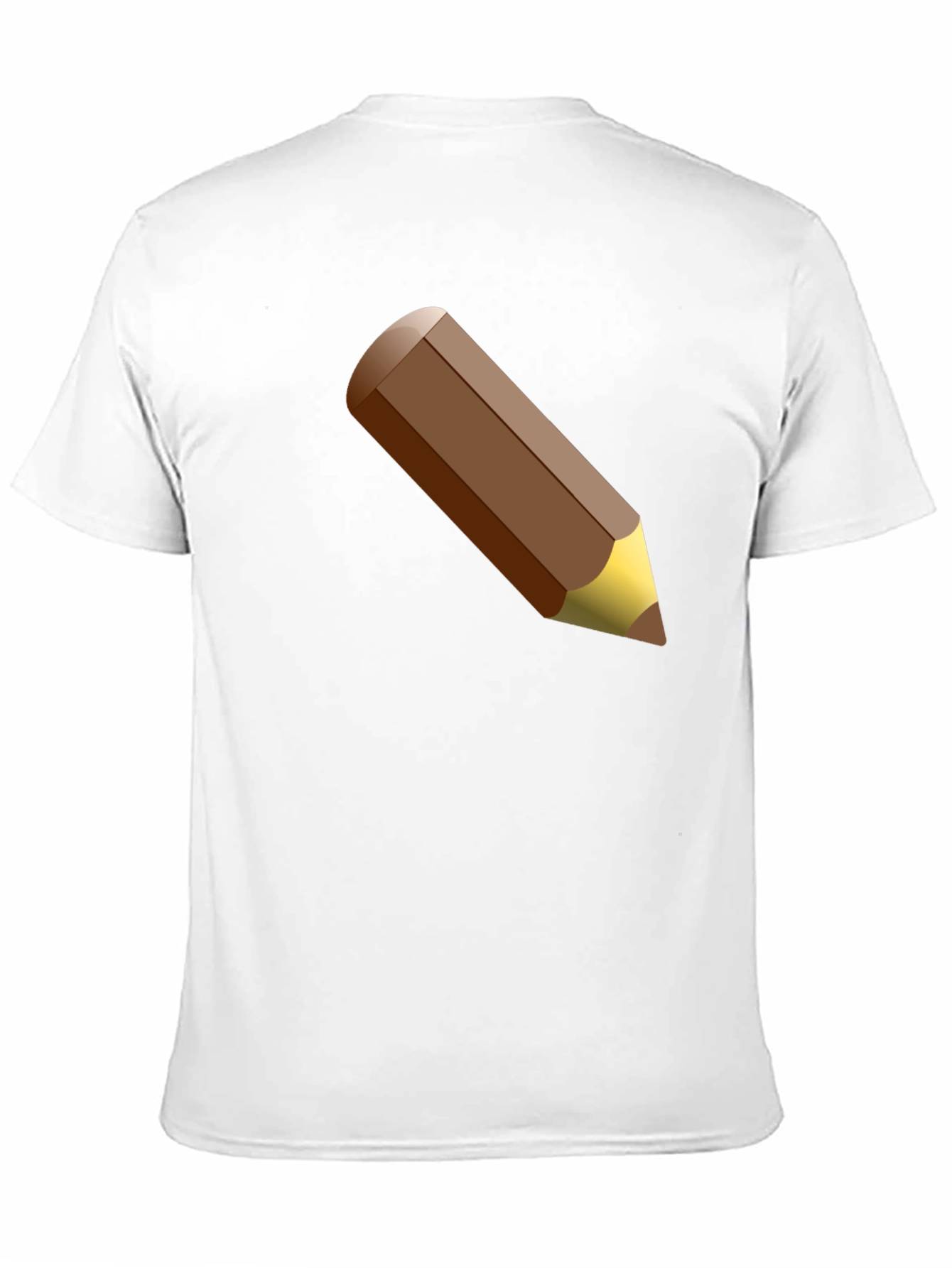 Mens Black T-Shirt with Brown Pencil Graphic