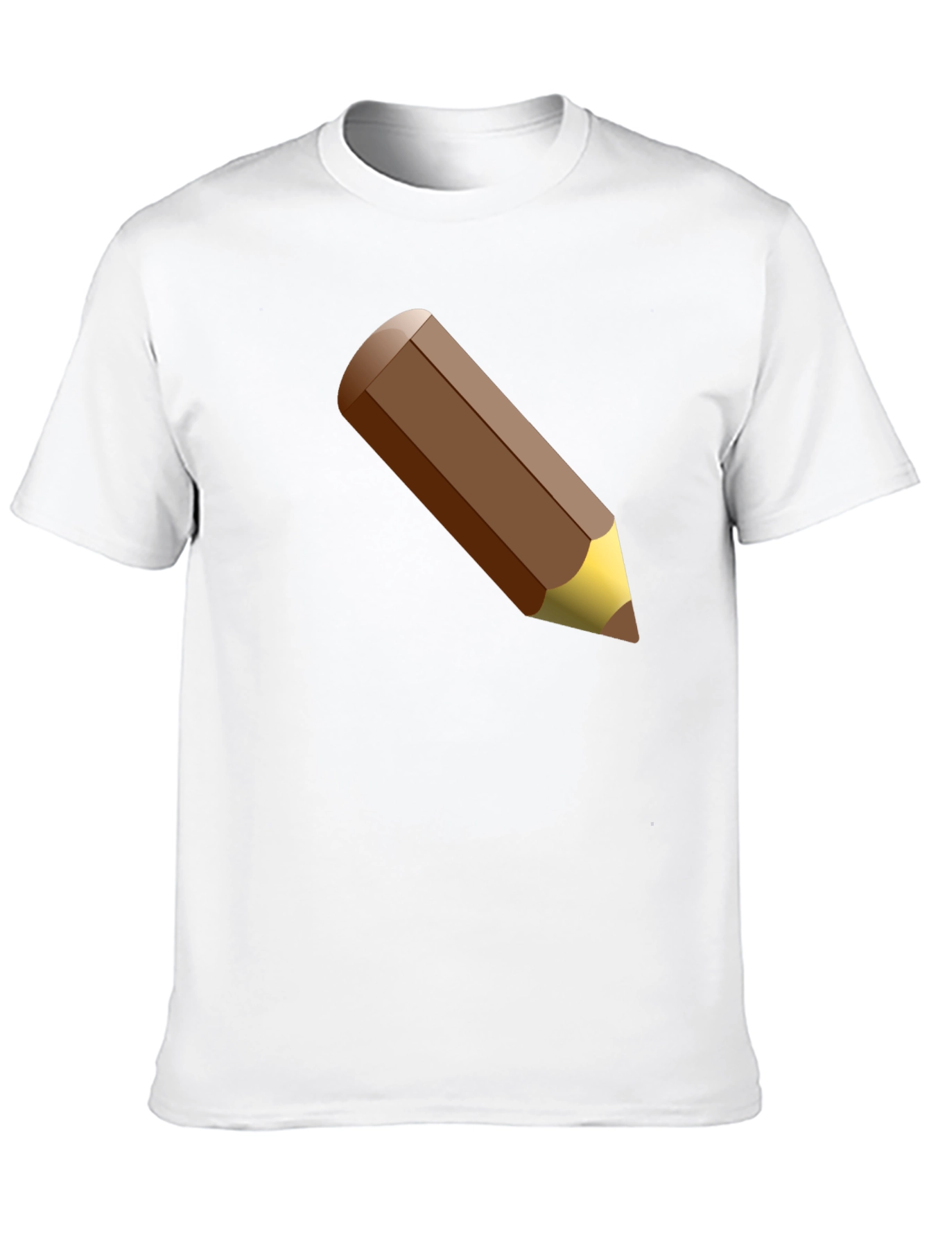 Mens Black T-Shirt with Brown Pencil Graphic