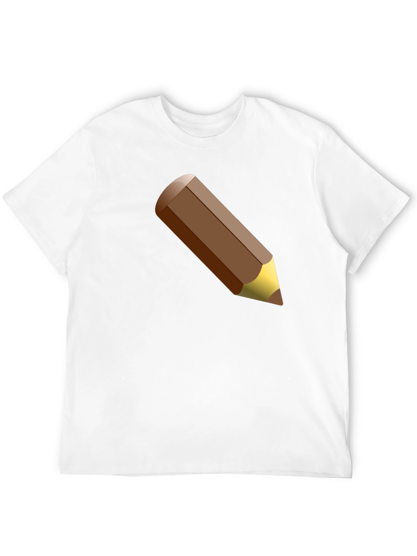 Mens Black T-Shirt with Brown Pencil Graphic