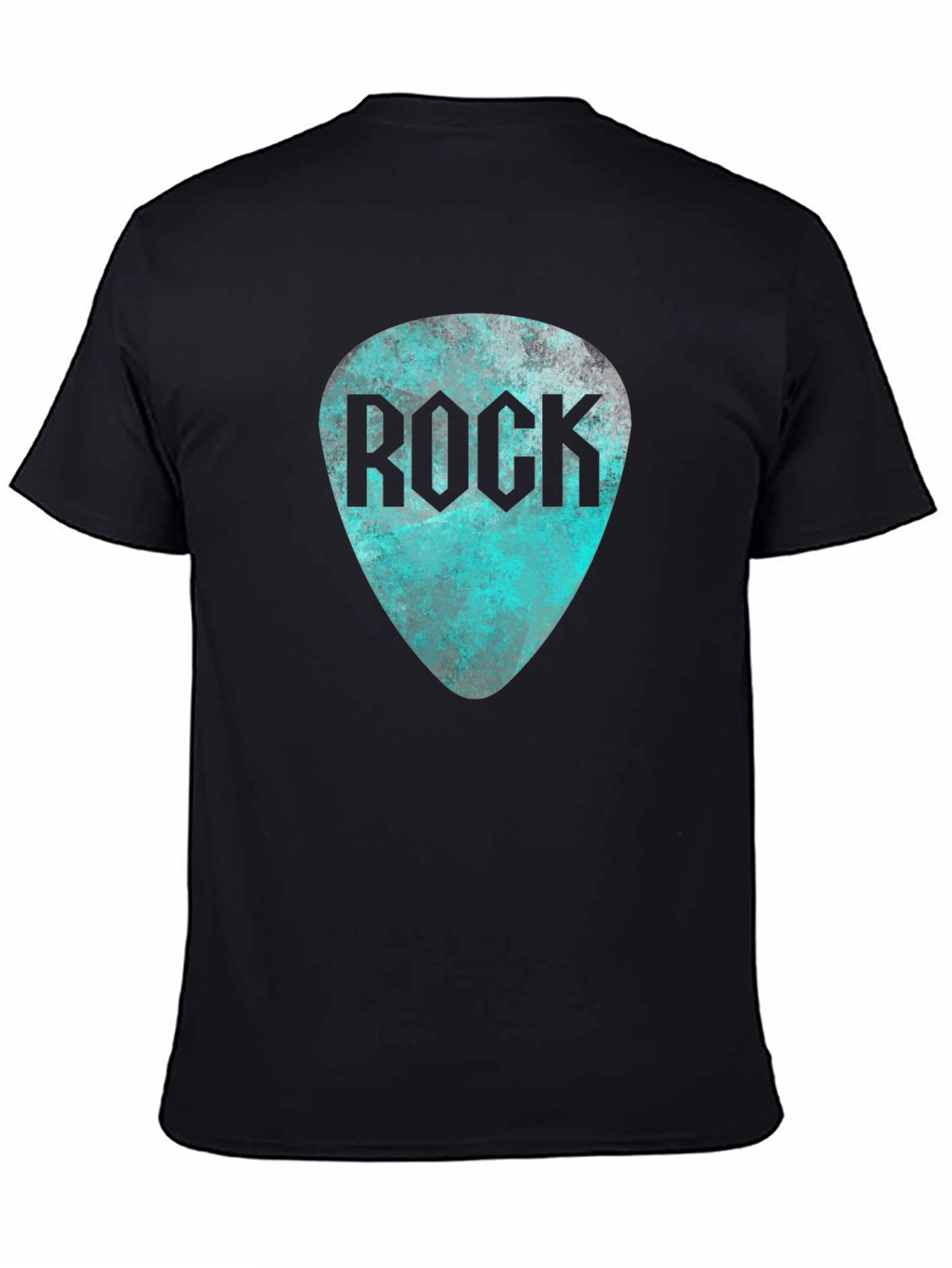 Rock Guitar Pick Tee - Black Graphic T-Shirt