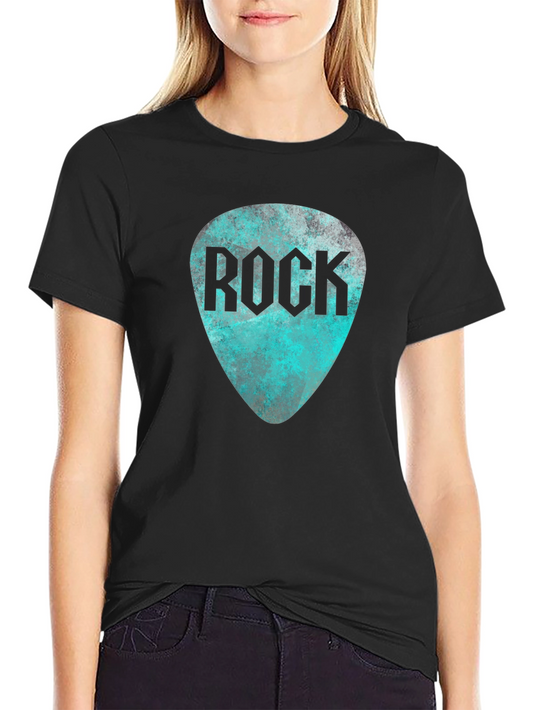 Rock Guitar Pick Tee - Black Graphic T-Shirt