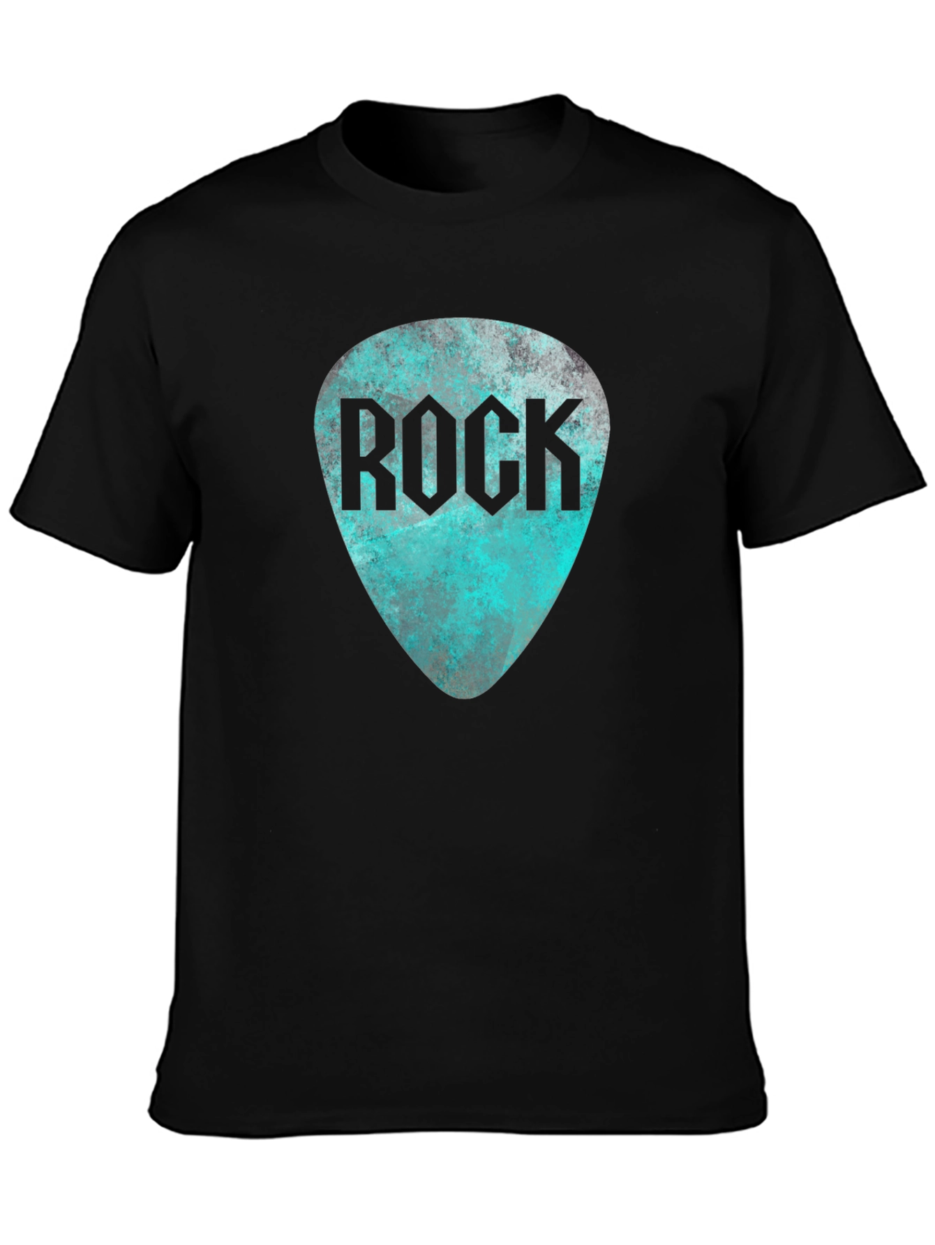 Rock Guitar Pick Tee - Black Graphic T-Shirt