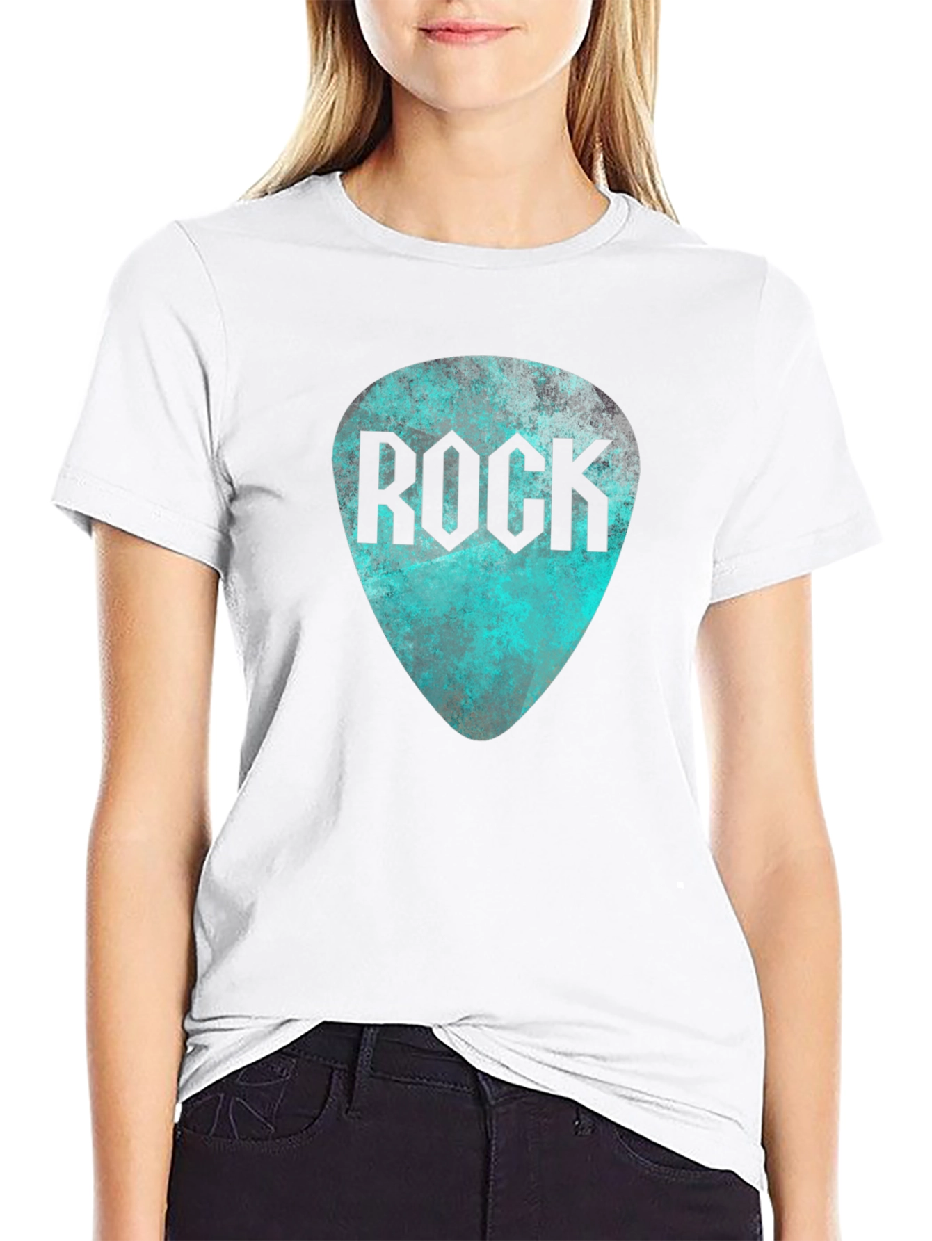 Rock Guitar Pick Tee - Black Graphic T-Shirt