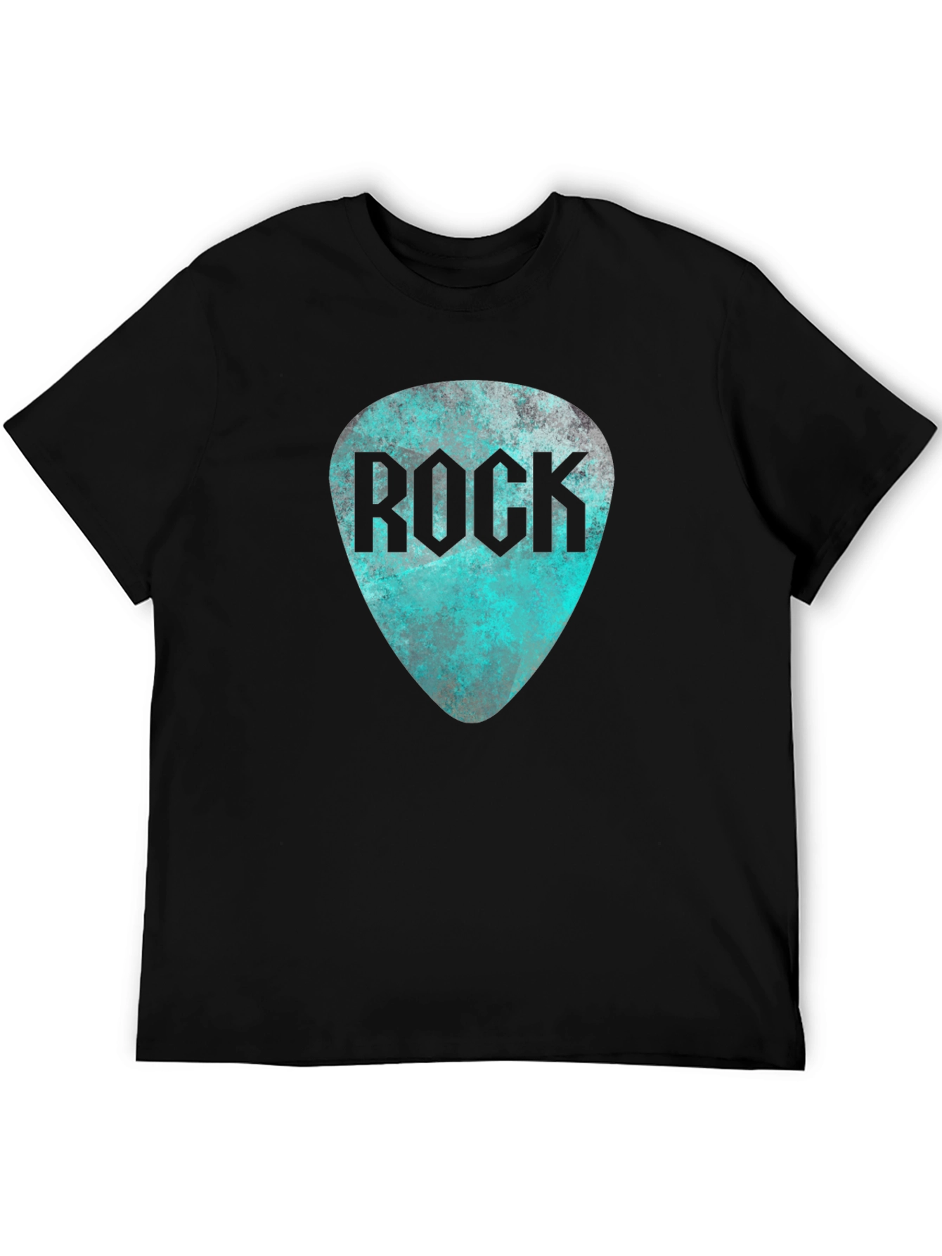 Rock Guitar Pick Tee - Black Graphic T-Shirt
