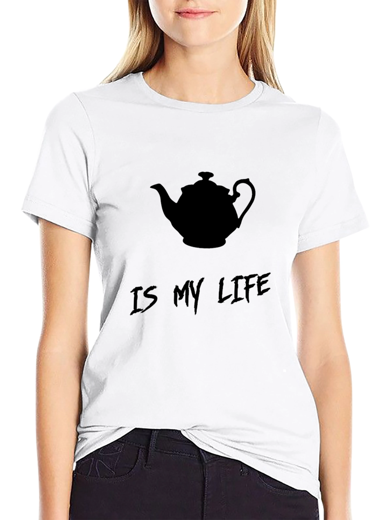 Tea Lovers Tee: Tea Is My Life Black T-Shirt