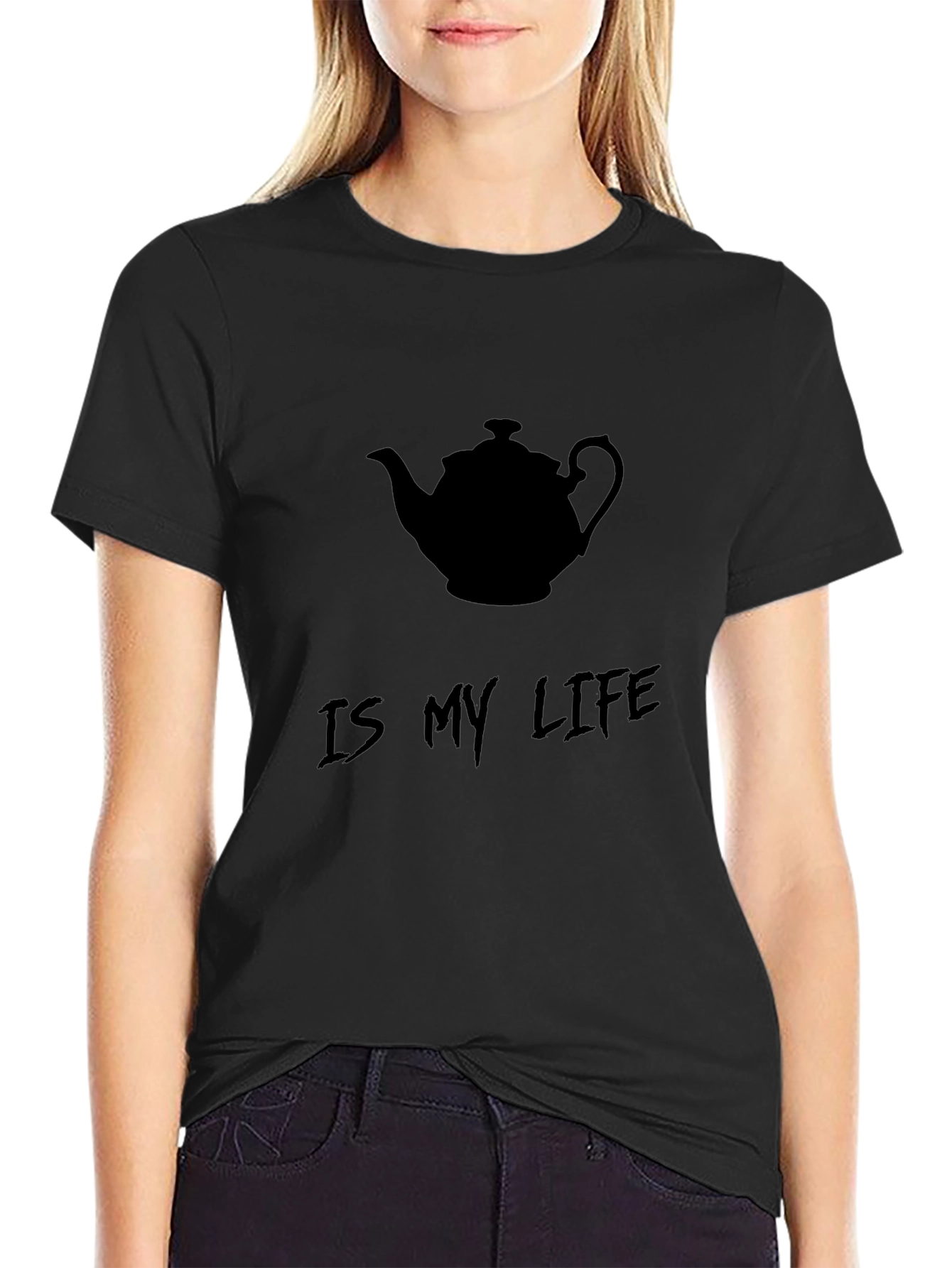 Tea Lovers Tee: Tea Is My Life Black T-Shirt