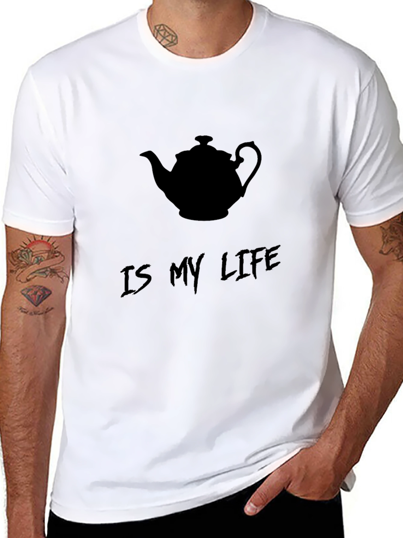 Tea Lovers Tee: Tea Is My Life Black T-Shirt