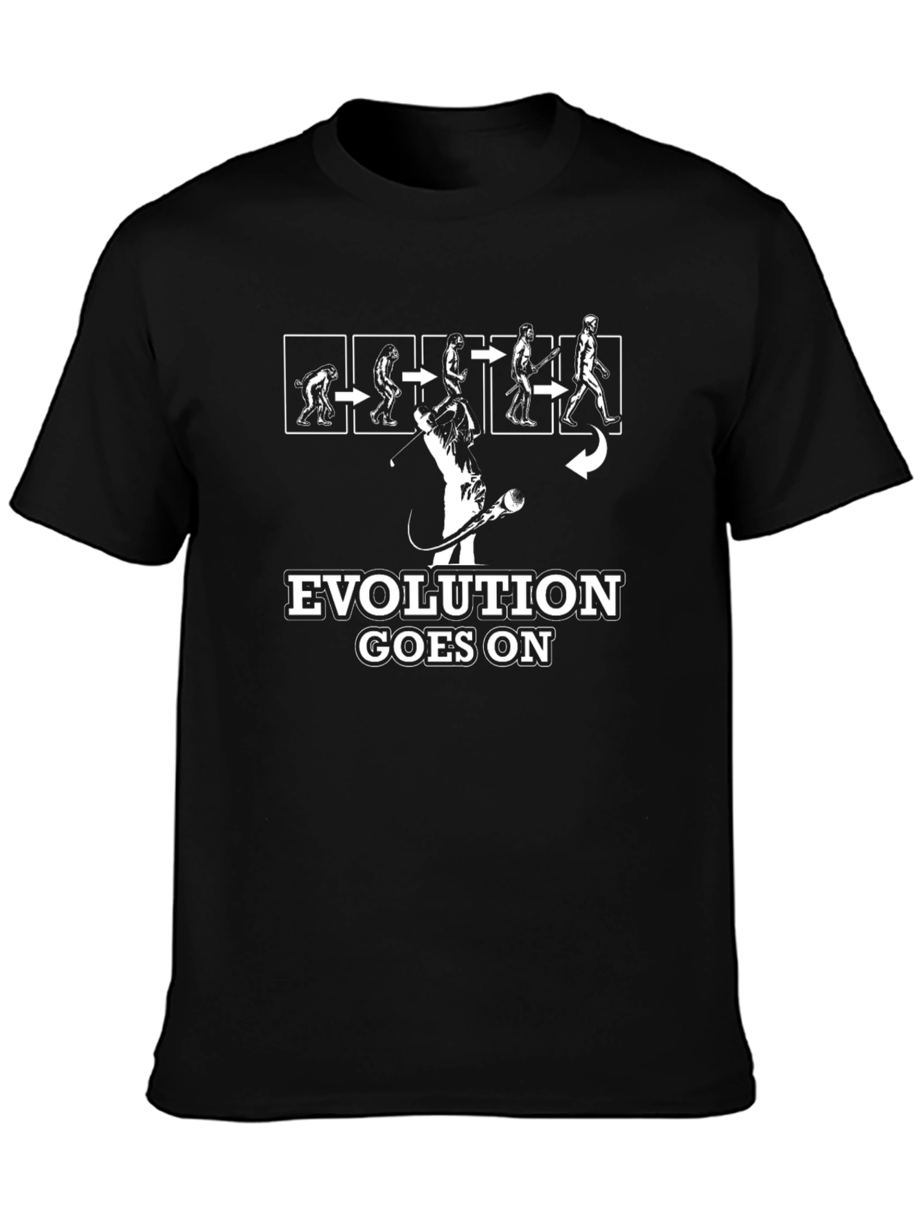 Evolution Goes On Funny Golf T-Shirt