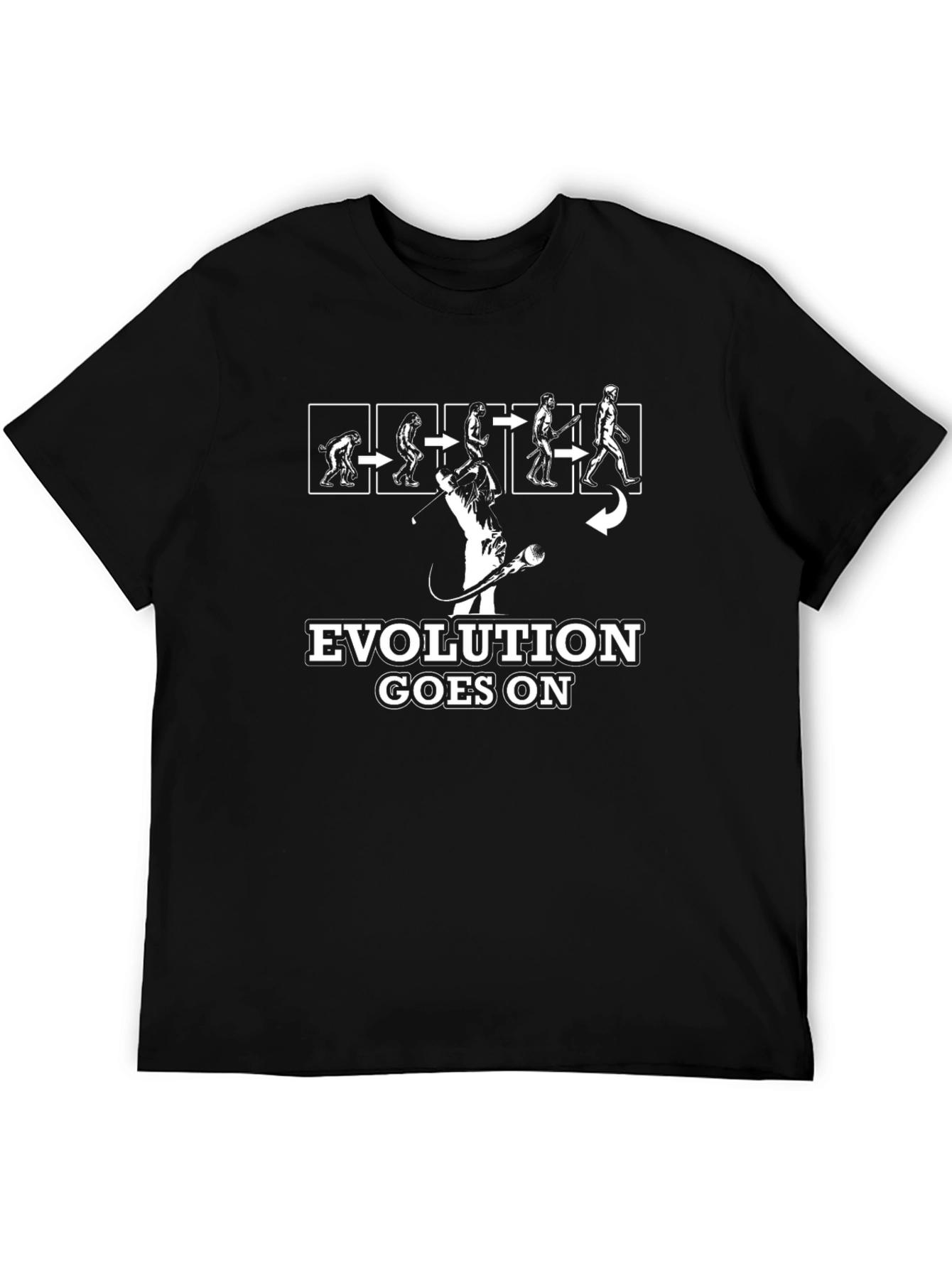 Evolution Goes On Funny Golf T-Shirt