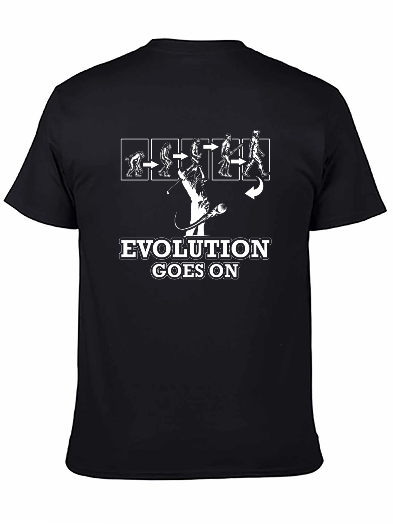 Evolution Goes On Funny Golf T-Shirt