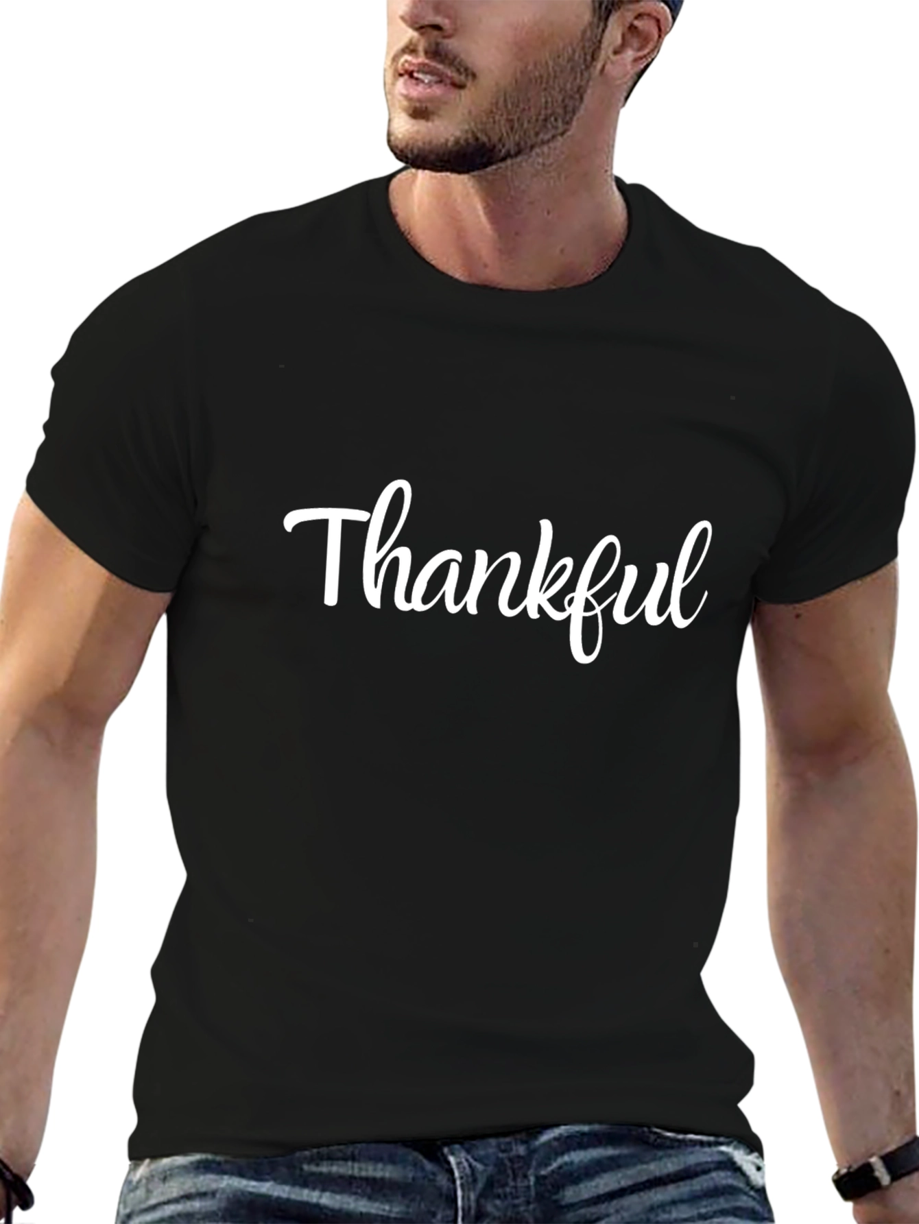 Thankful Black Graphic T-Shirt