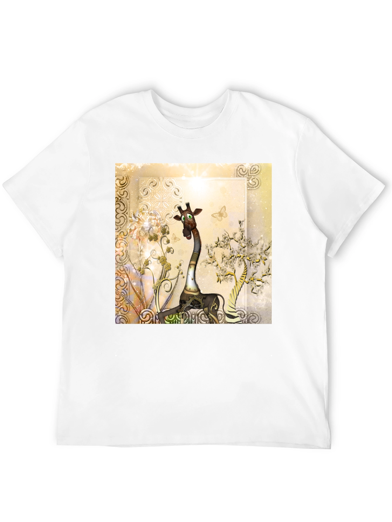 Whimsical Giraffe Art Tee - Unique Design