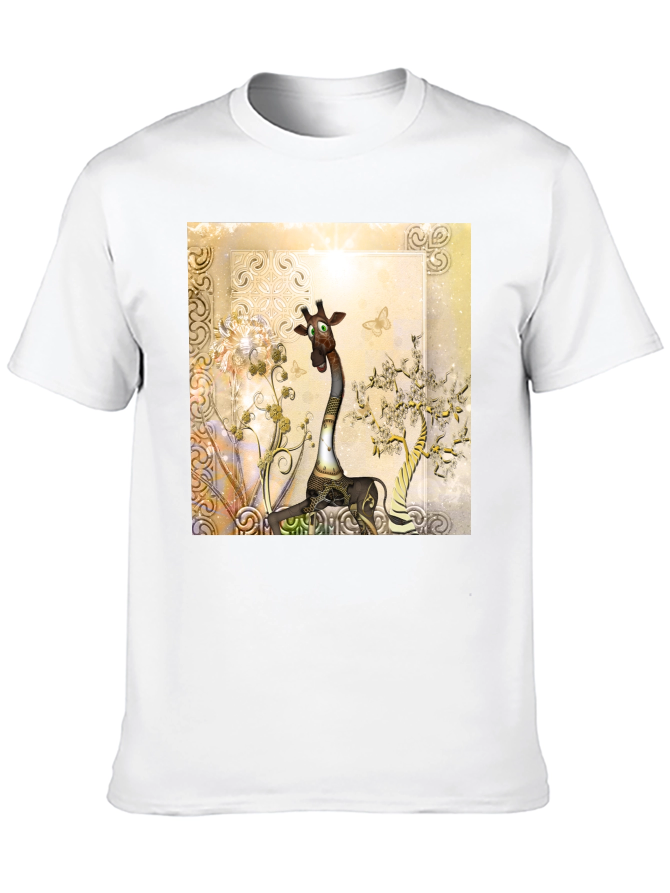 Whimsical Giraffe Art Tee - Unique Design