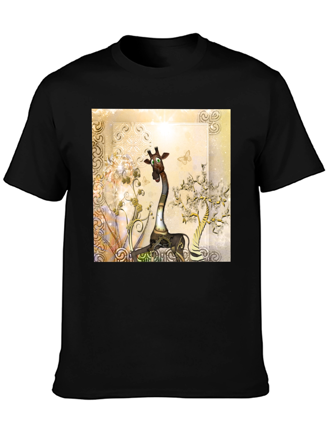 Whimsical Giraffe Art Tee - Unique Design