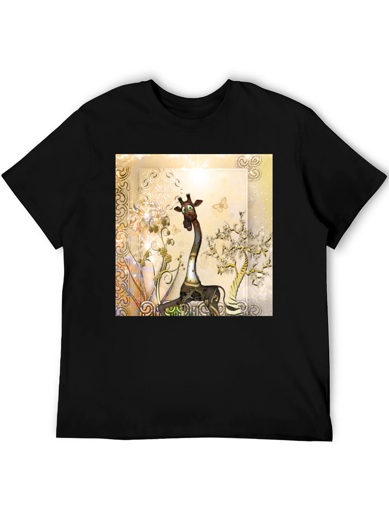 Whimsical Giraffe Art Tee - Unique Design