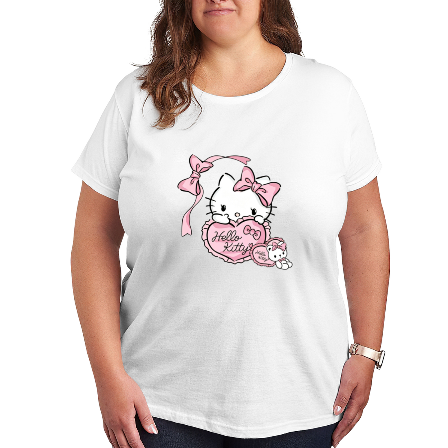 Popular Abstract Fashion Pattern Plus Size Women All-match Tee