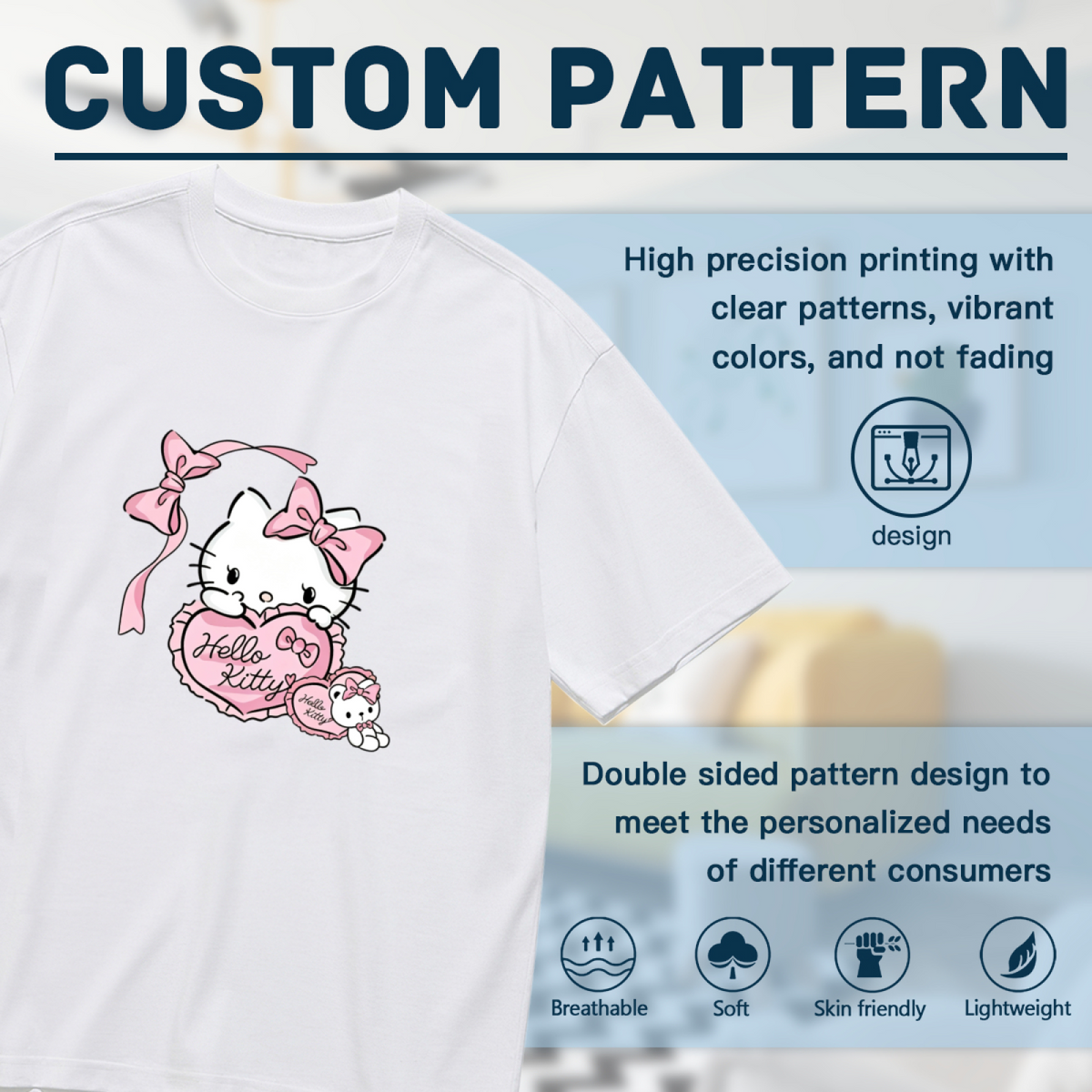 Popular Abstract Fashion Pattern Plus Size Women All-match Tee
