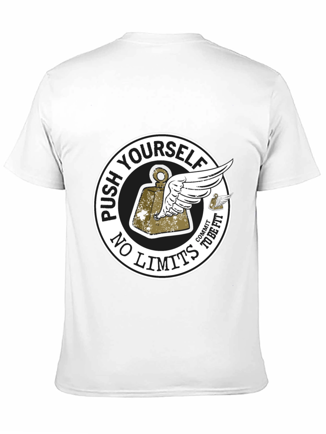 Push Yourself Black Graphic T-Shirt