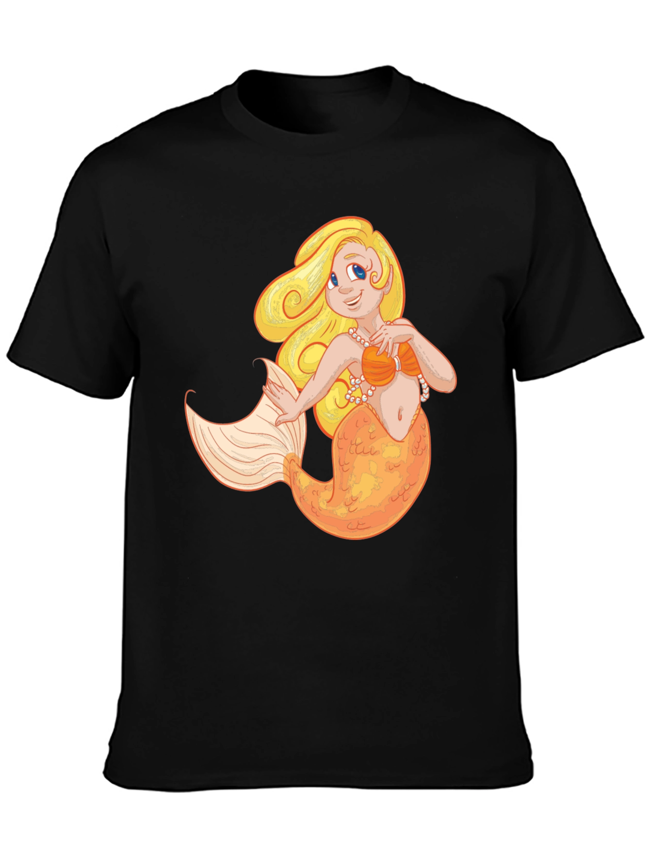 Mermaid Graphic Black T-Shirt