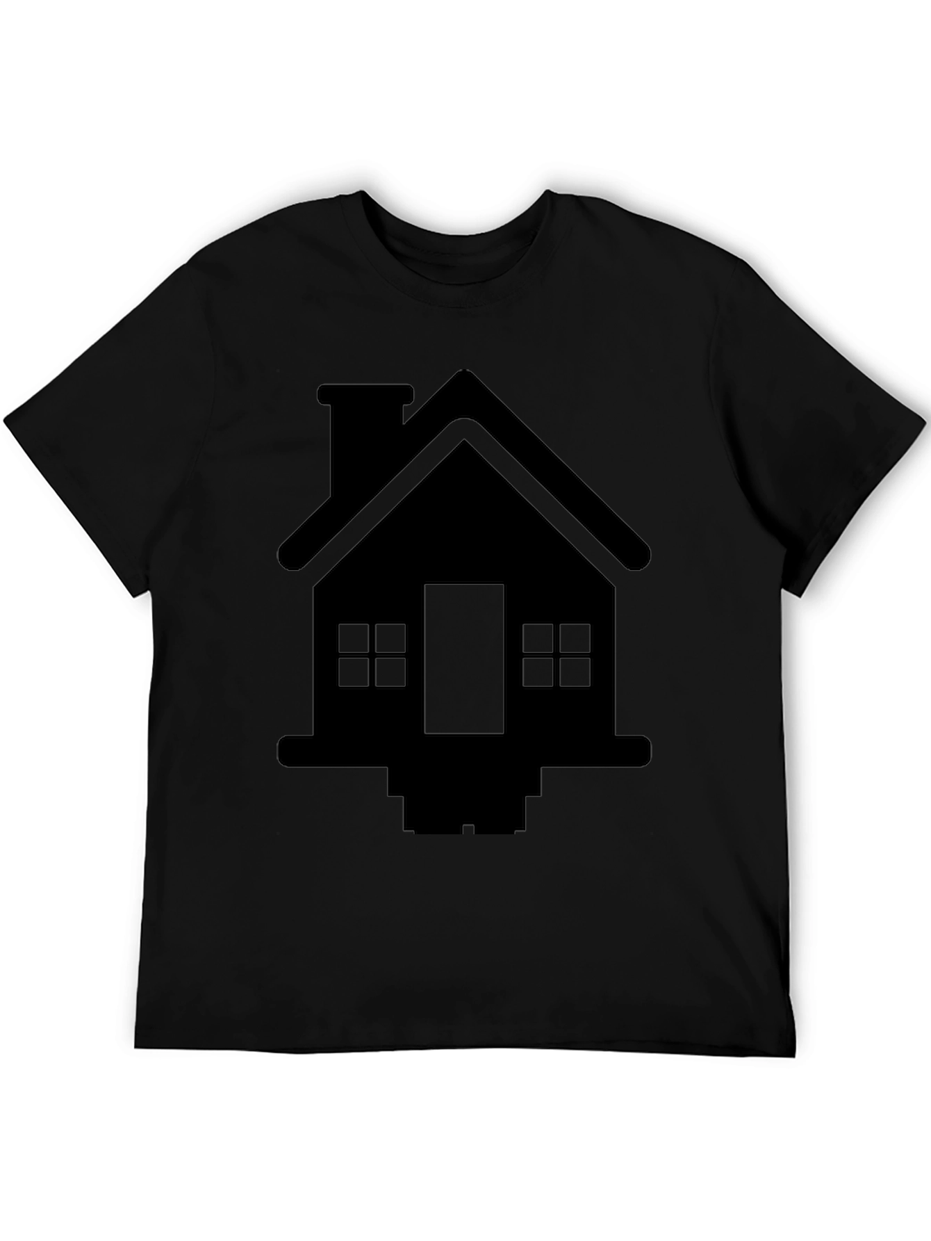 House Graphic Tee - Black Cotton Comfort