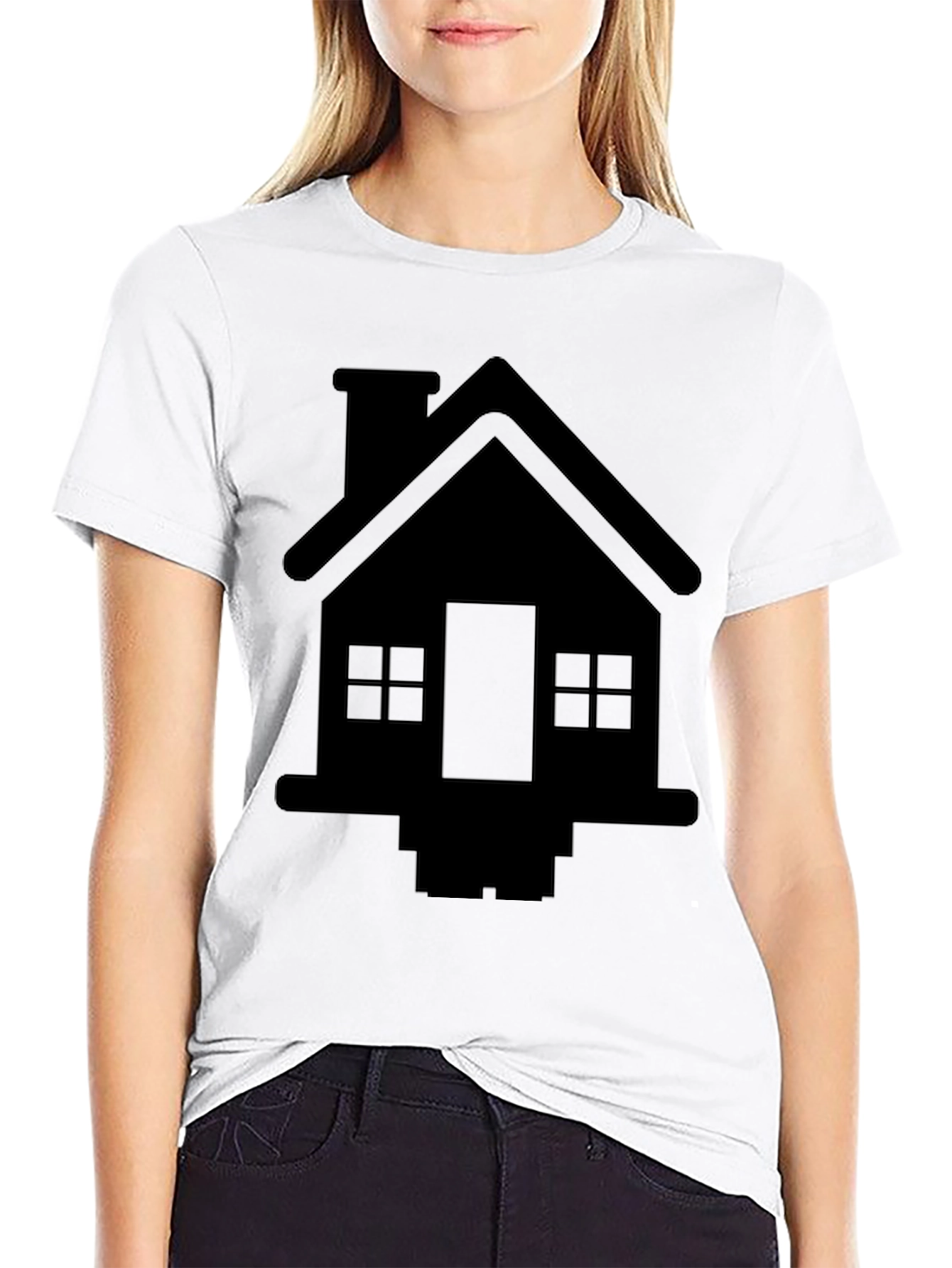 House Graphic Tee - Black Cotton Comfort