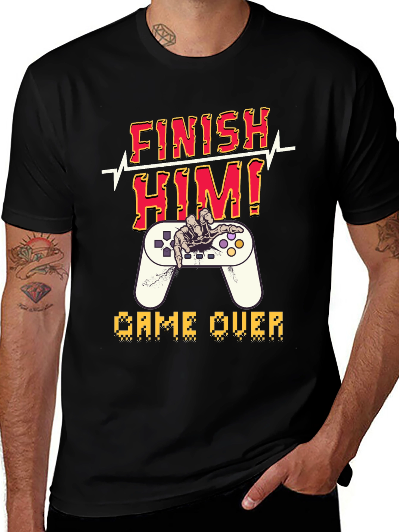 Finish Him! Game Over Graphic T-Shirt