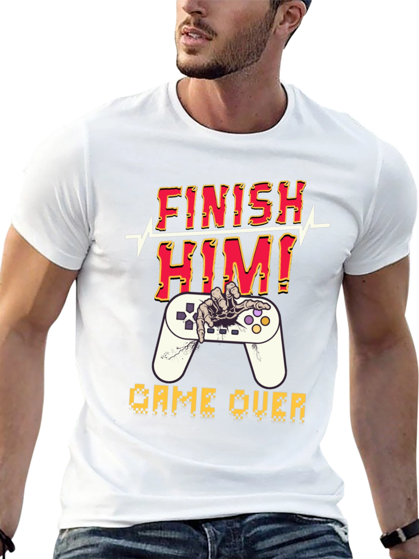 Finish Him! Game Over Graphic T-Shirt