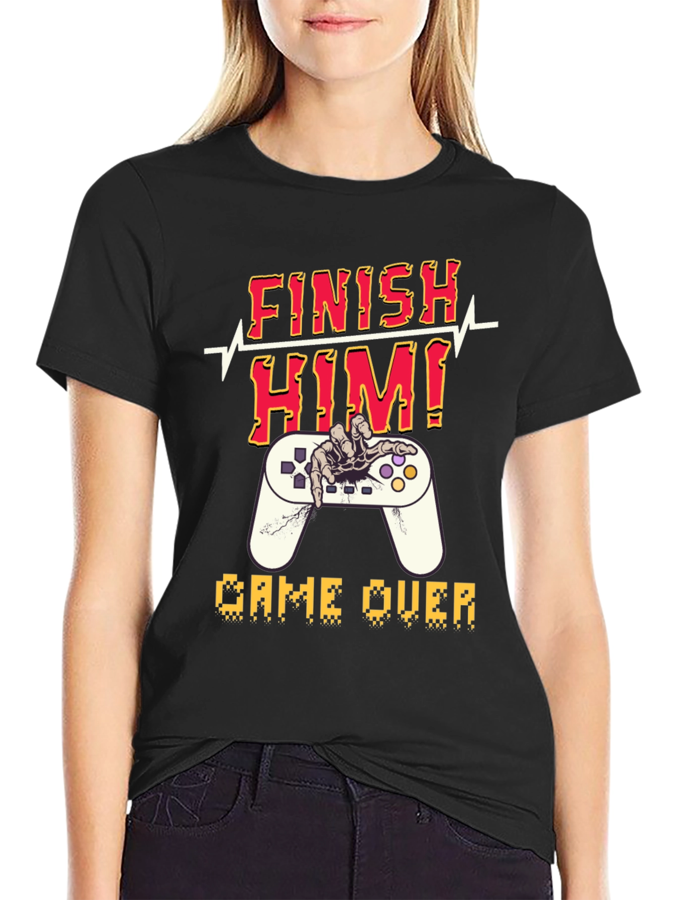 Finish Him! Game Over Graphic T-Shirt