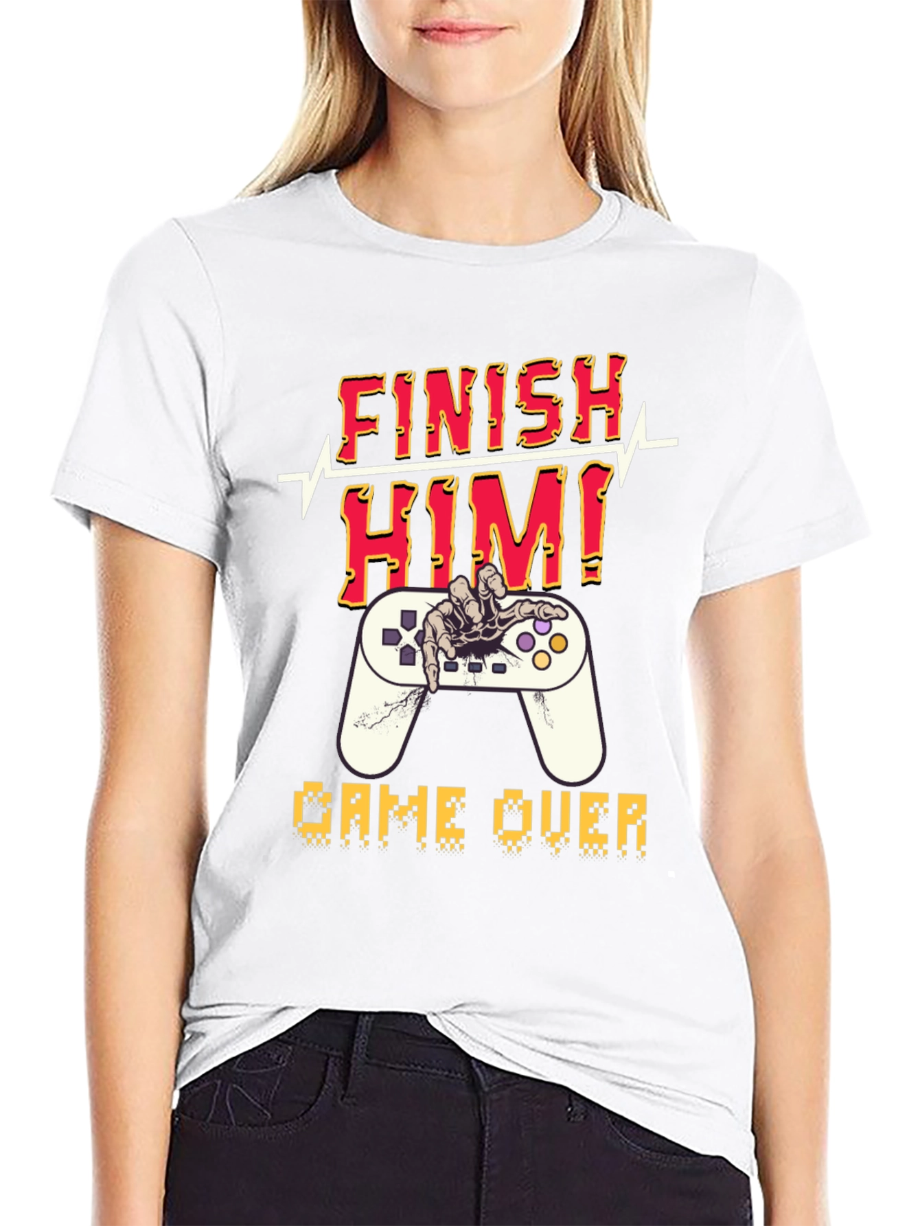 Finish Him! Game Over Graphic T-Shirt