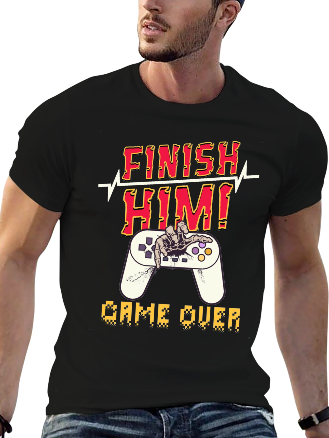 Finish Him! Game Over Graphic T-Shirt