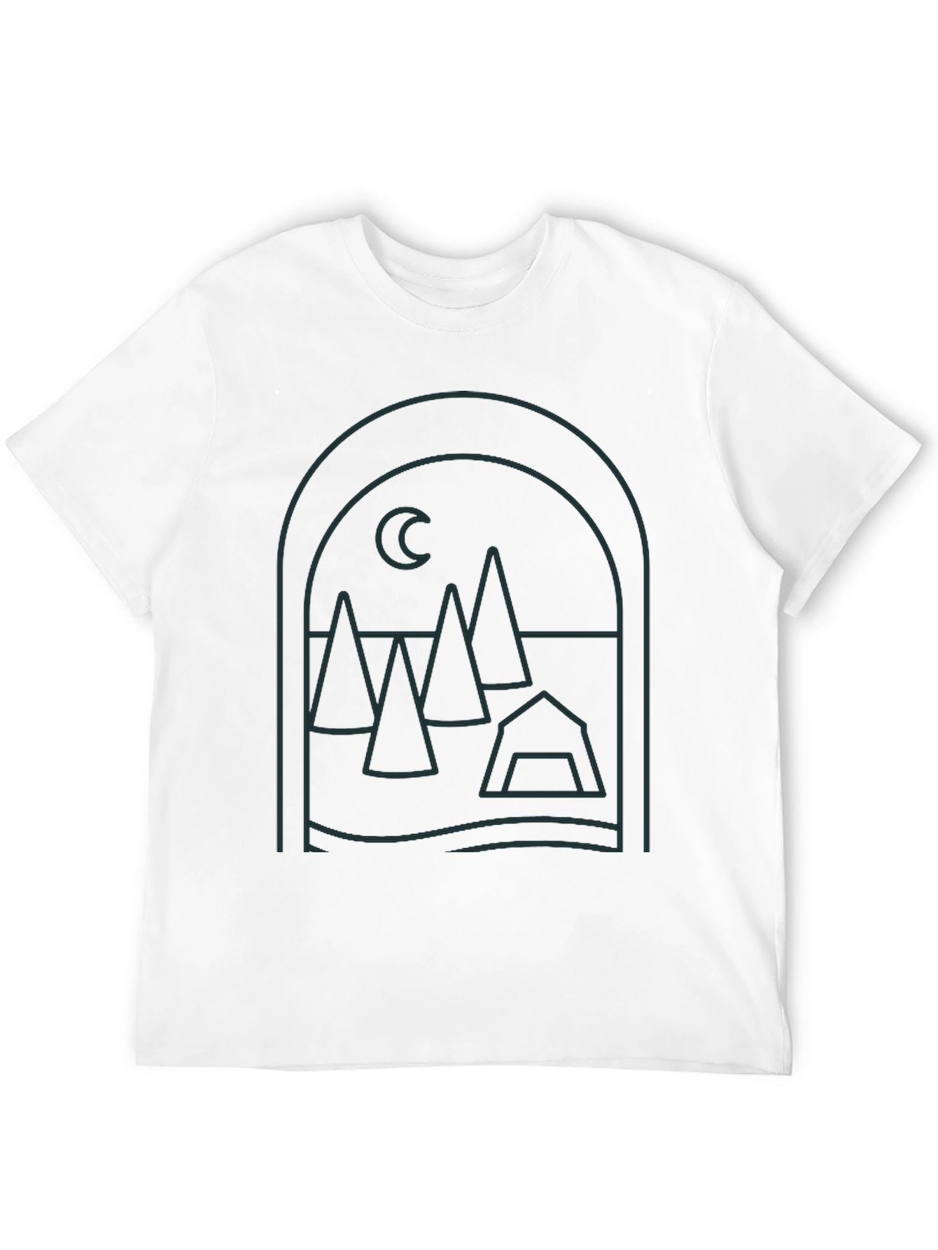 Minimalist Camping Scene Graphic Tee
