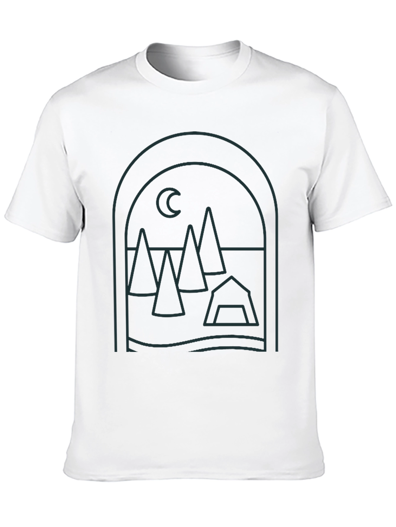 Minimalist Camping Scene Graphic Tee