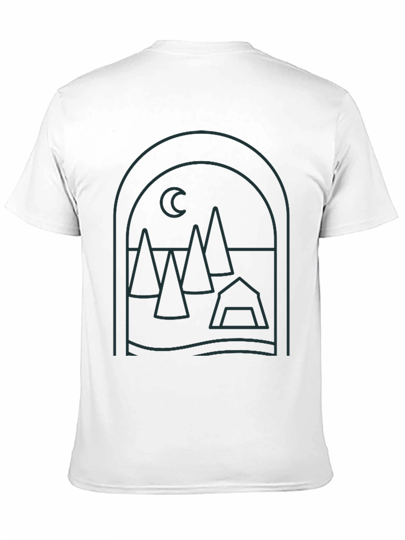 Minimalist Camping Scene Graphic Tee