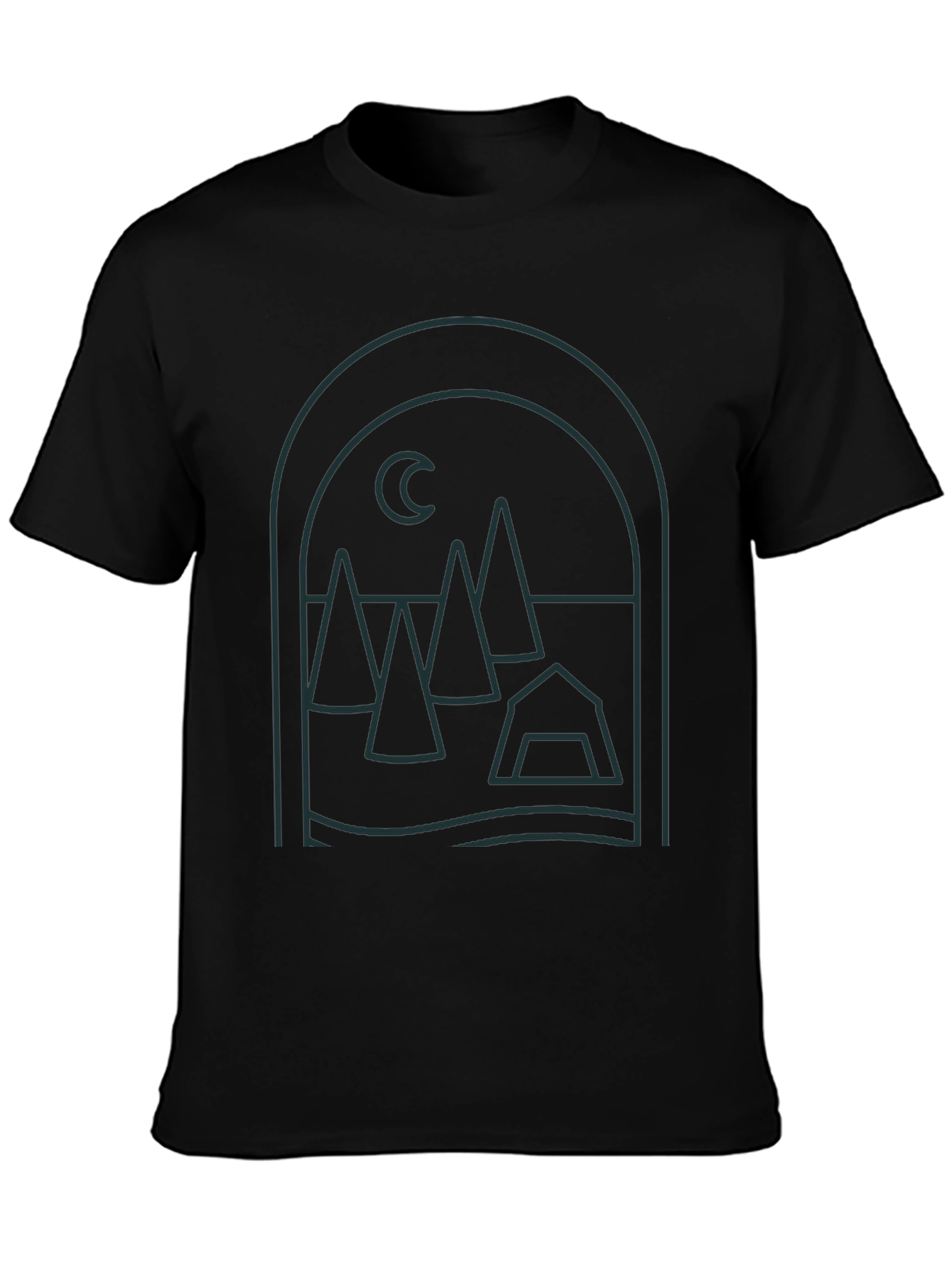 Minimalist Camping Scene Graphic Tee