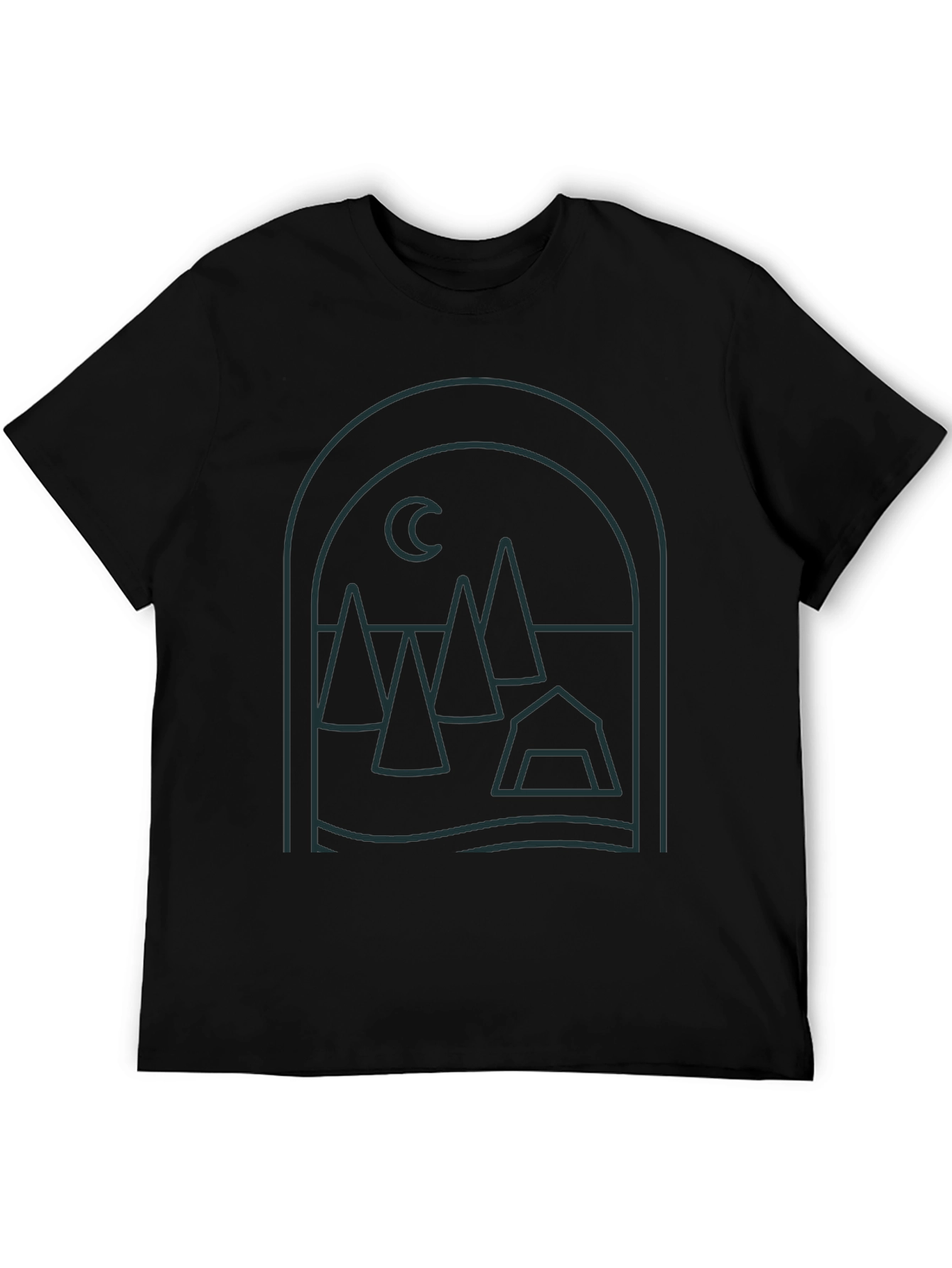Minimalist Camping Scene Graphic Tee
