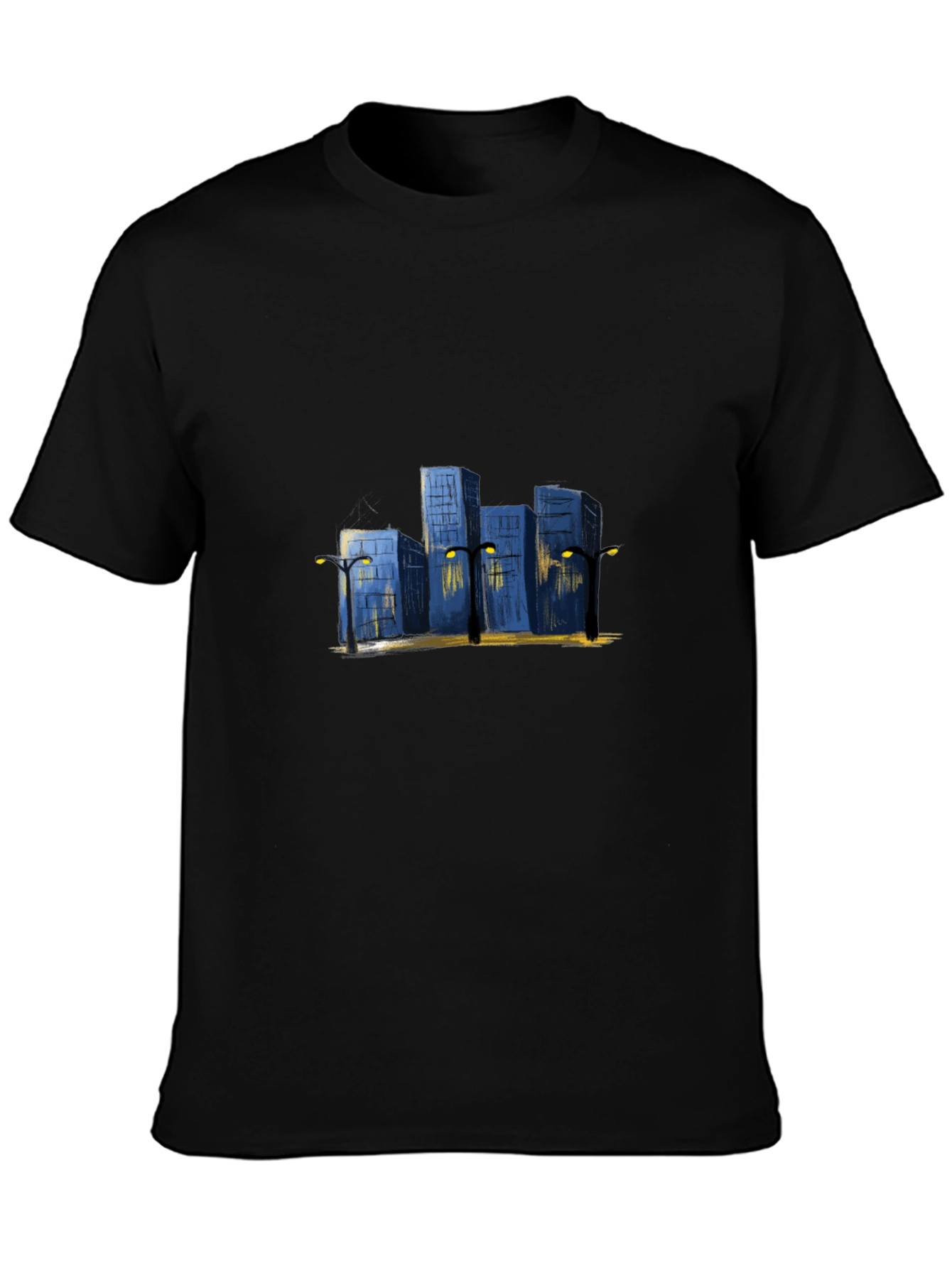 Cityscape Graphic Tee - Urban Night Scene
