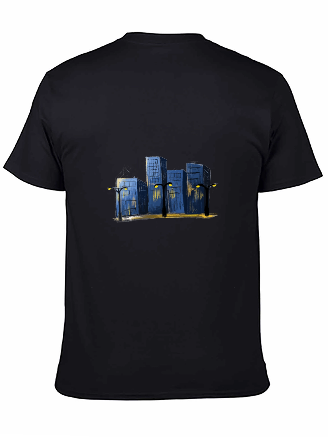Cityscape Graphic Tee - Urban Night Scene