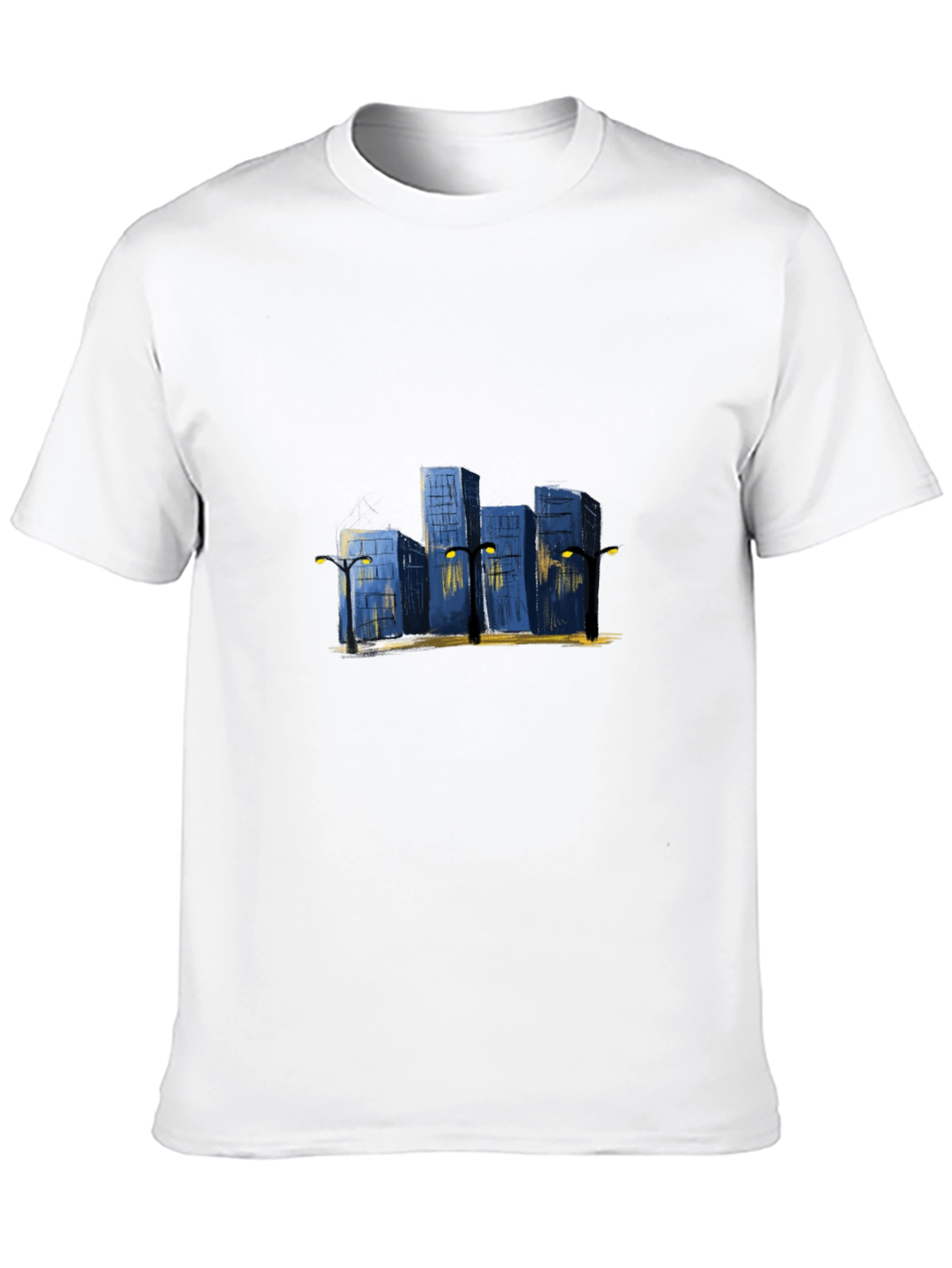 Cityscape Graphic Tee - Urban Night Scene