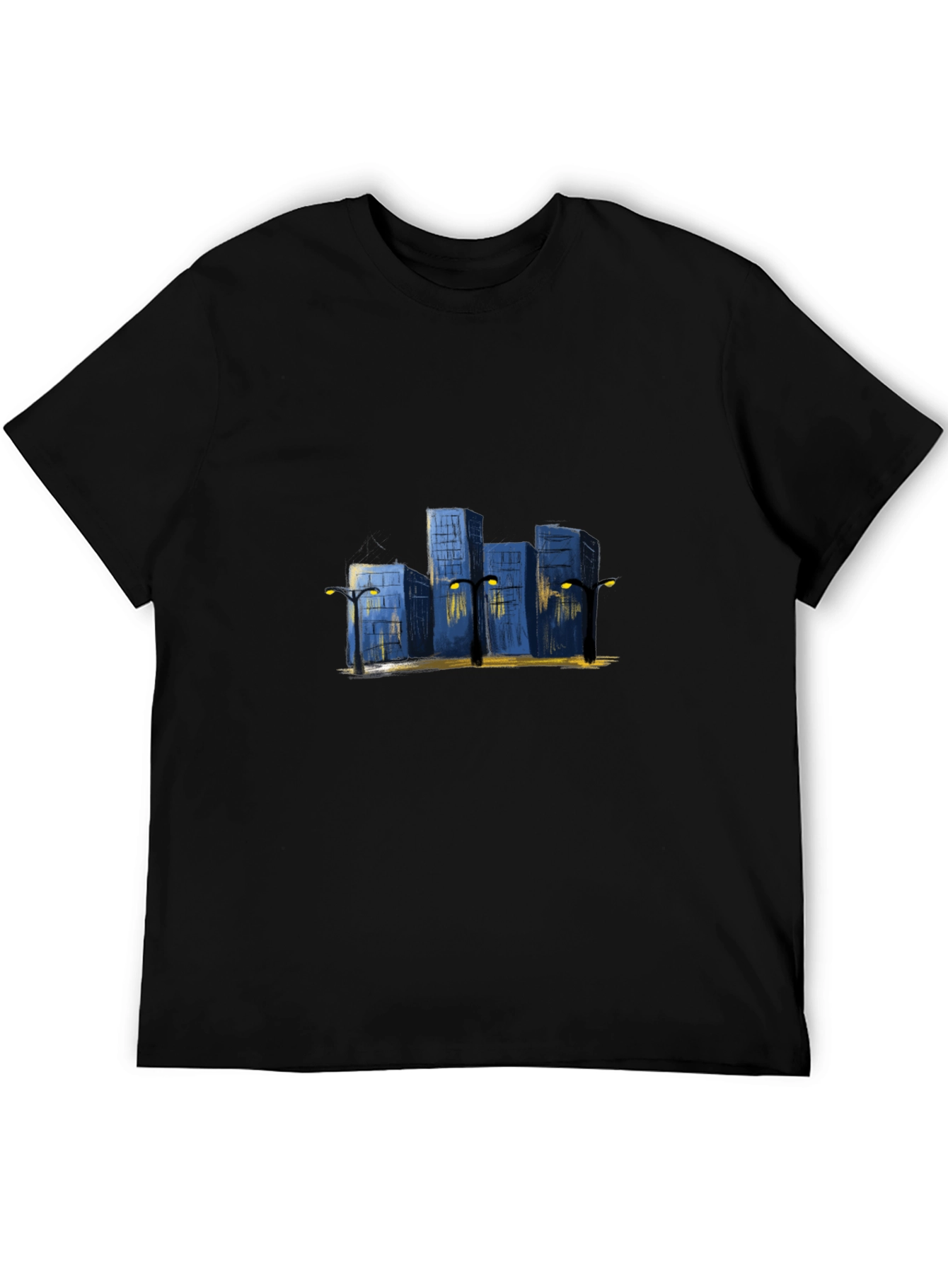 Cityscape Graphic Tee - Urban Night Scene