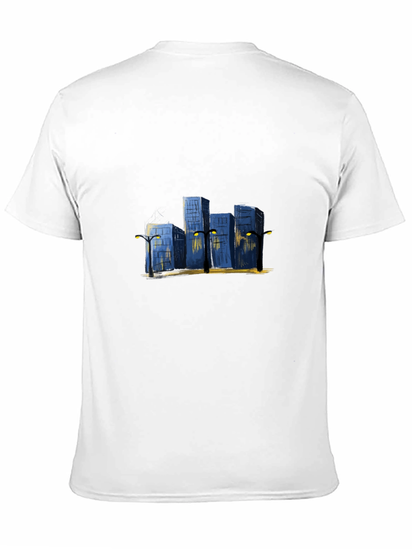 Cityscape Graphic Tee - Urban Night Scene