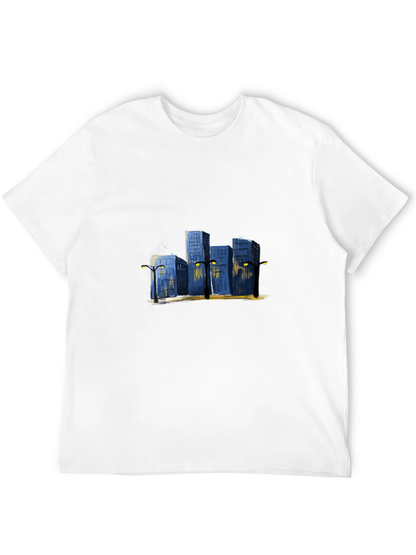 Cityscape Graphic Tee - Urban Night Scene