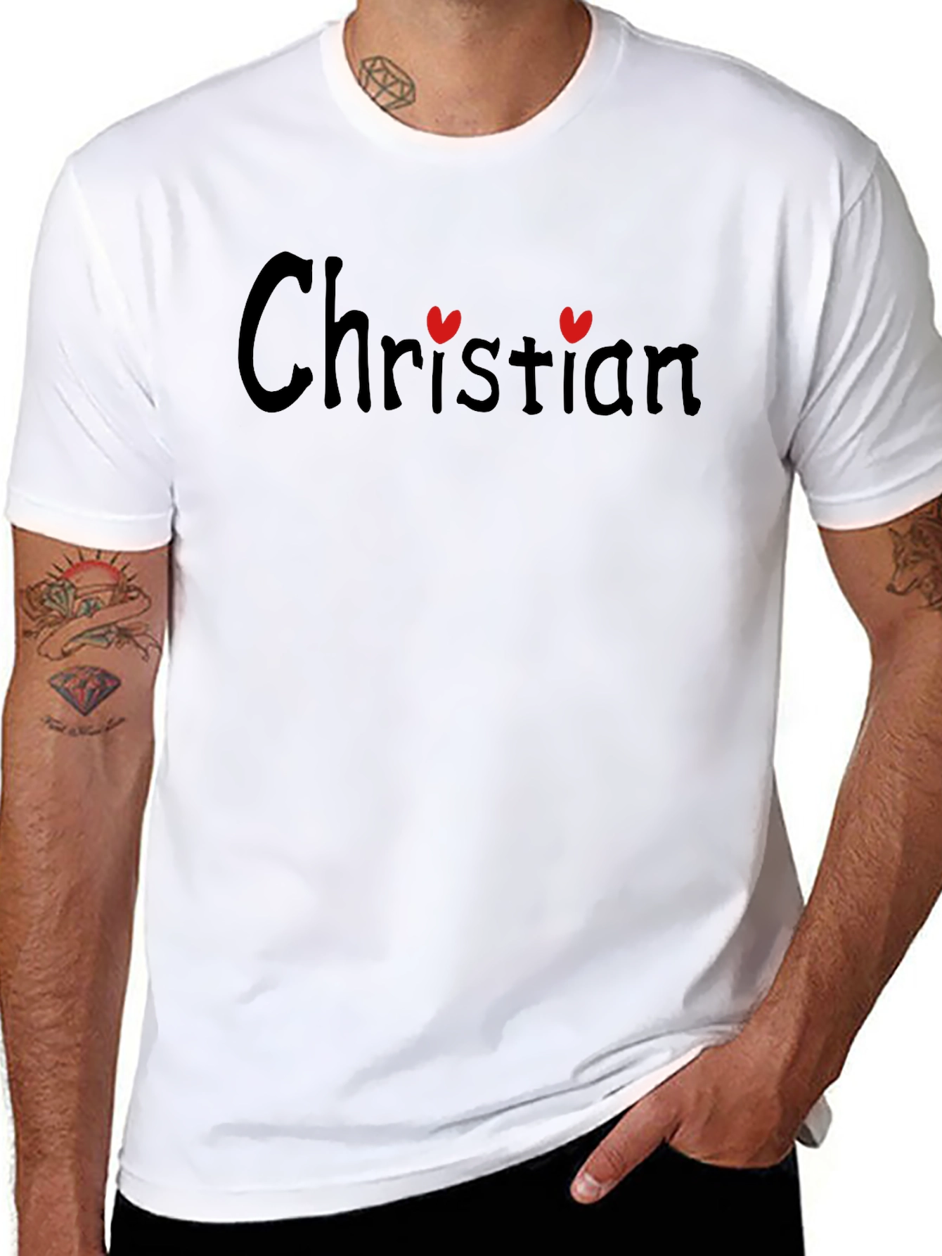 Christian Love Heart Graphic Tee - Black