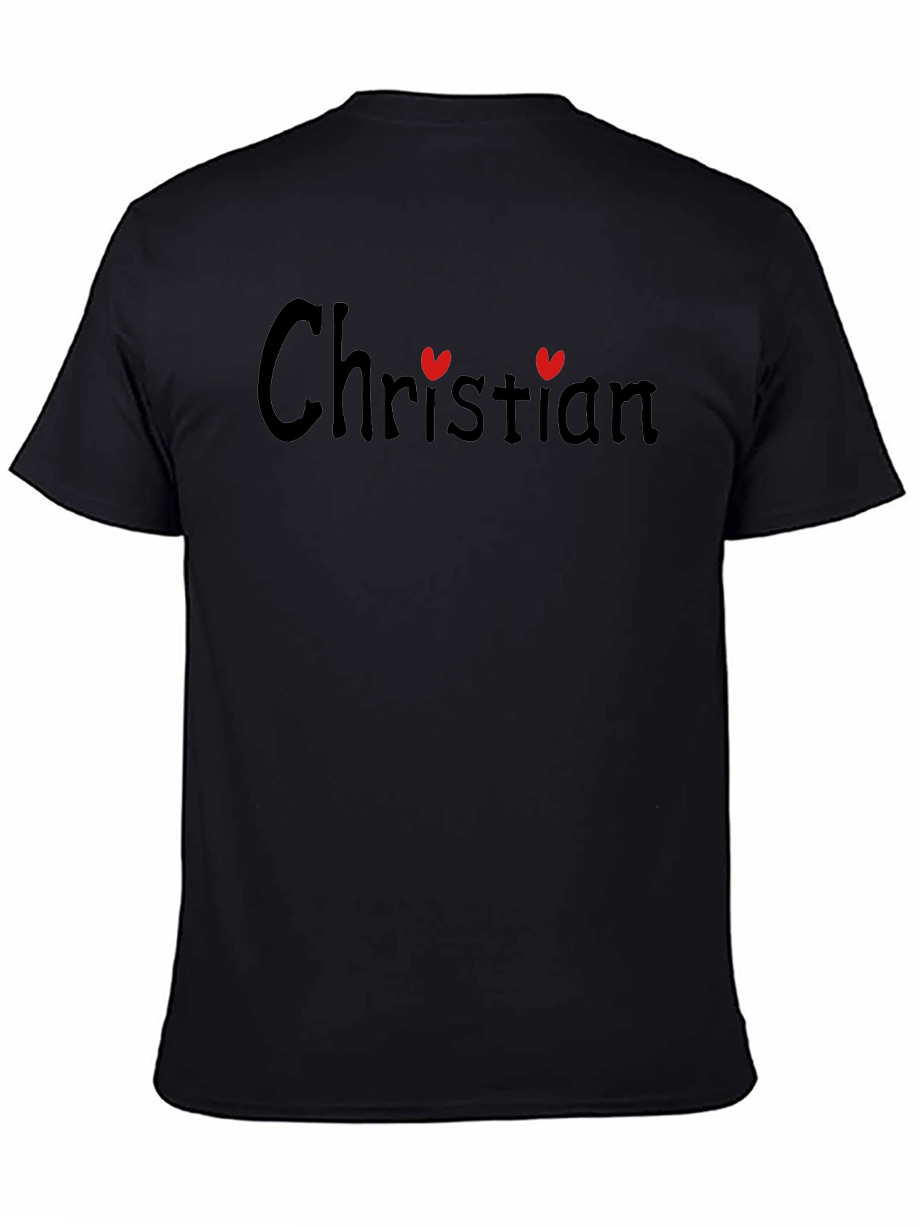 Christian Love Heart Graphic Tee - Black