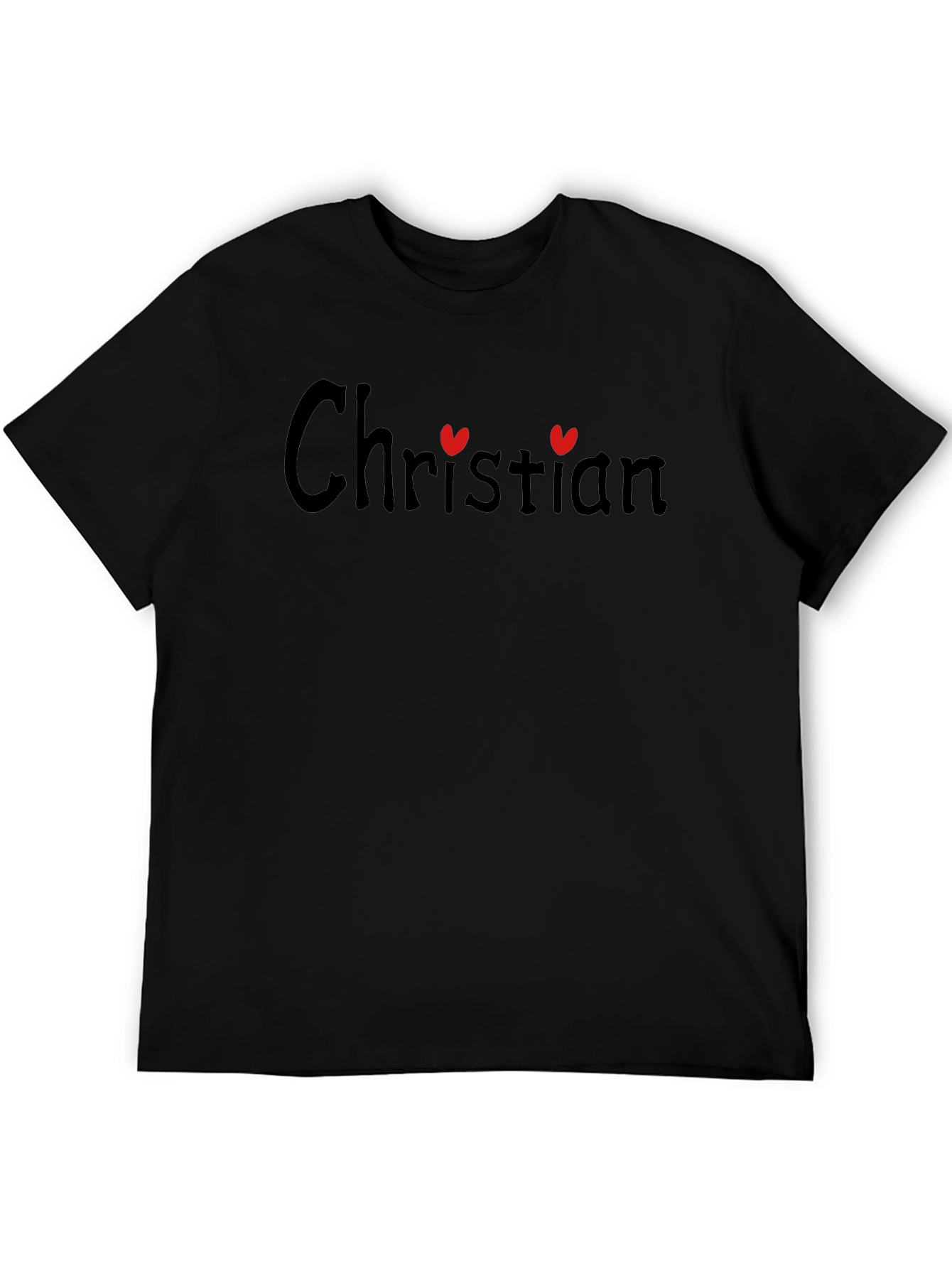 Christian Love Heart Graphic Tee - Black