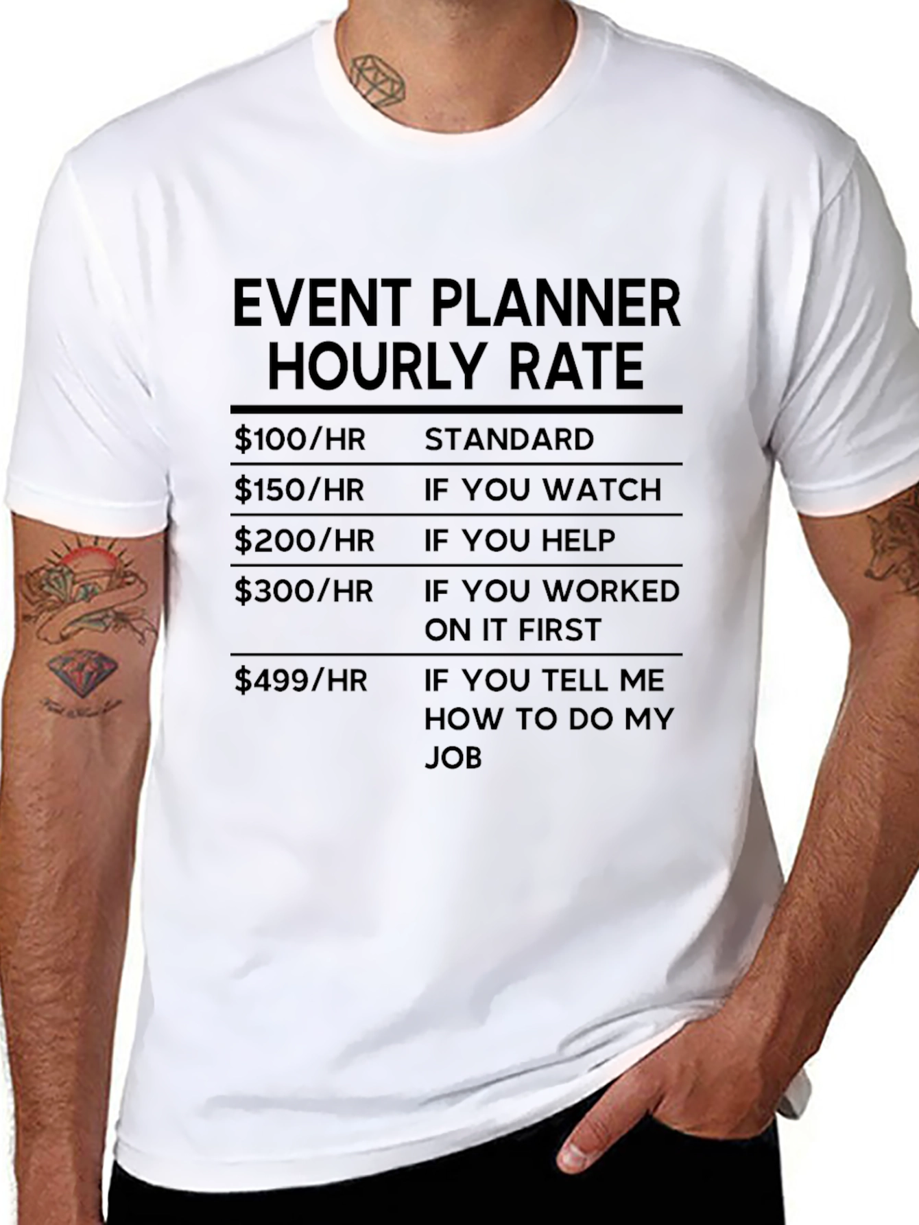 Event Planner Hourly Rate Novelty T-Shirt
