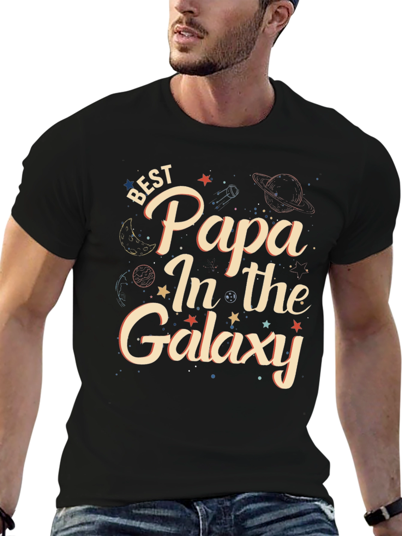Best Papa In The Galaxy Graphic T-Shirt